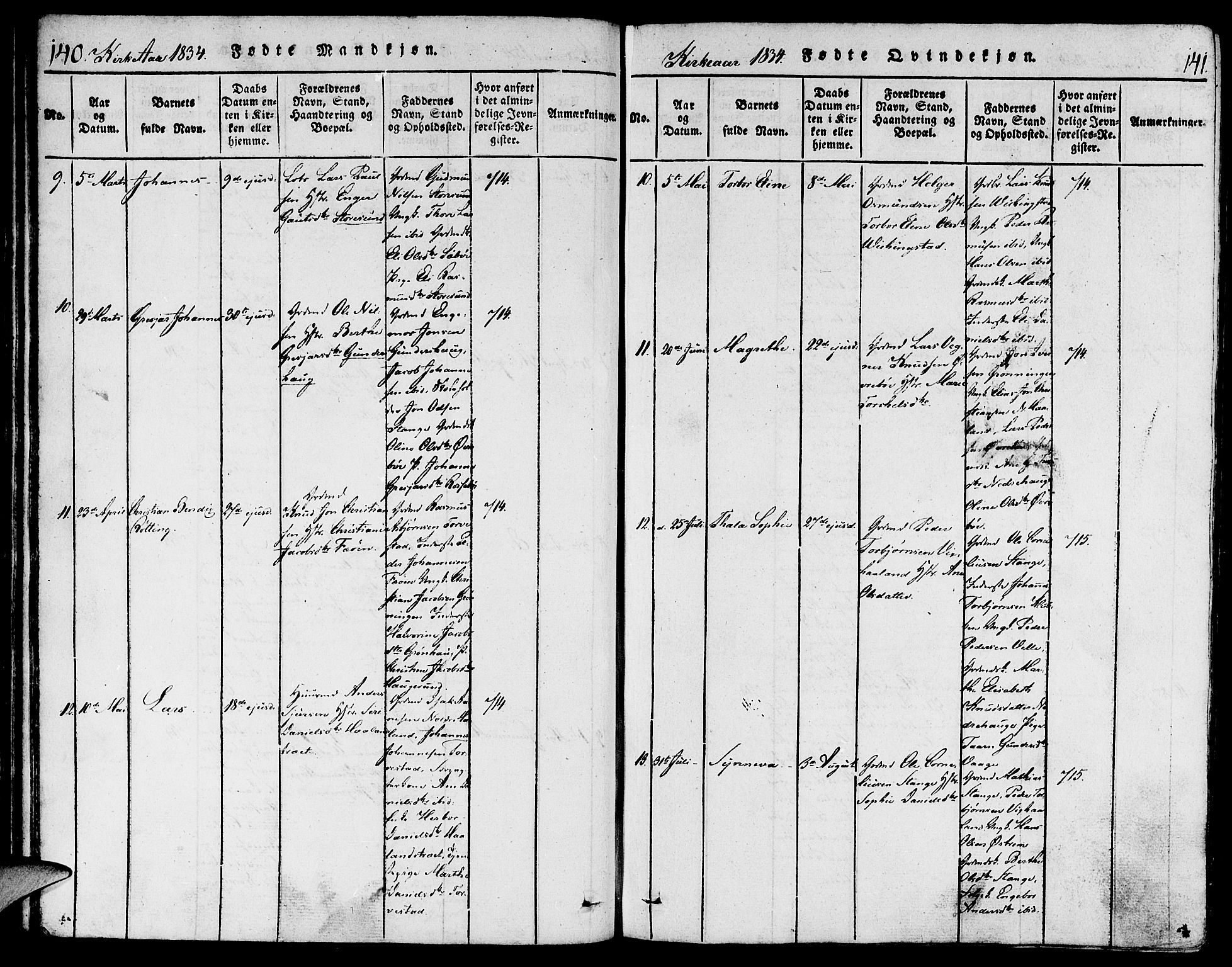 Torvastad sokneprestkontor, AV/SAST-A -101857/H/Ha/Haa/L0004: Parish register (official) no. A 3 /1, 1817-1836, p. 140-141