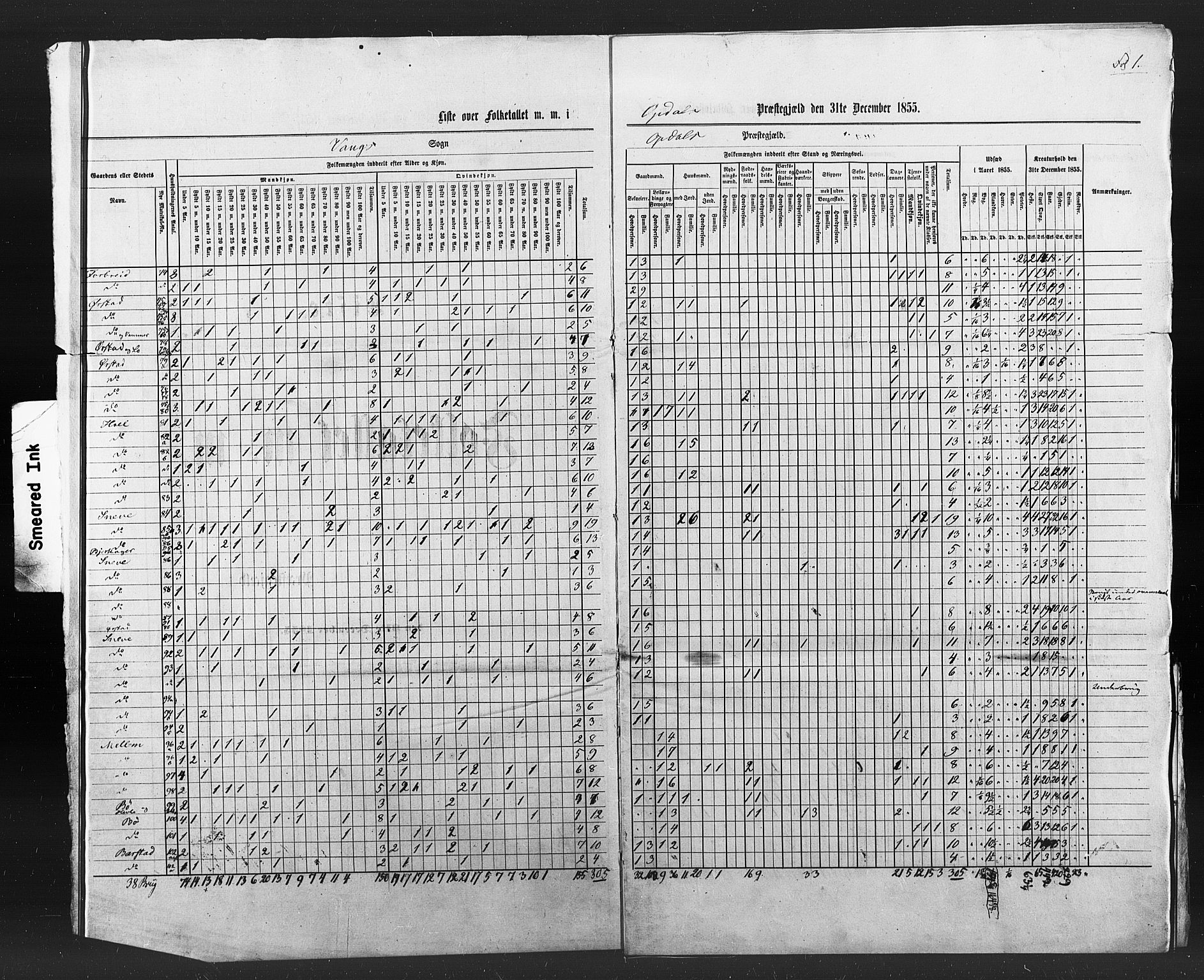 , Census 1855 for Oppdal, 1855, p. 40