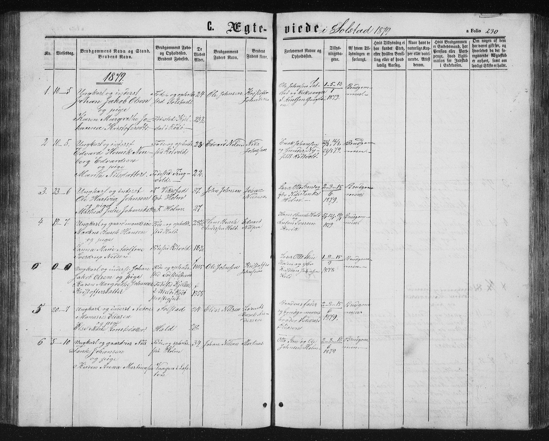 Ministerialprotokoller, klokkerbøker og fødselsregistre - Nordland, AV/SAT-A-1459/810/L0159: Parish register (copy) no. 810C02 /2, 1863-1883, p. 230