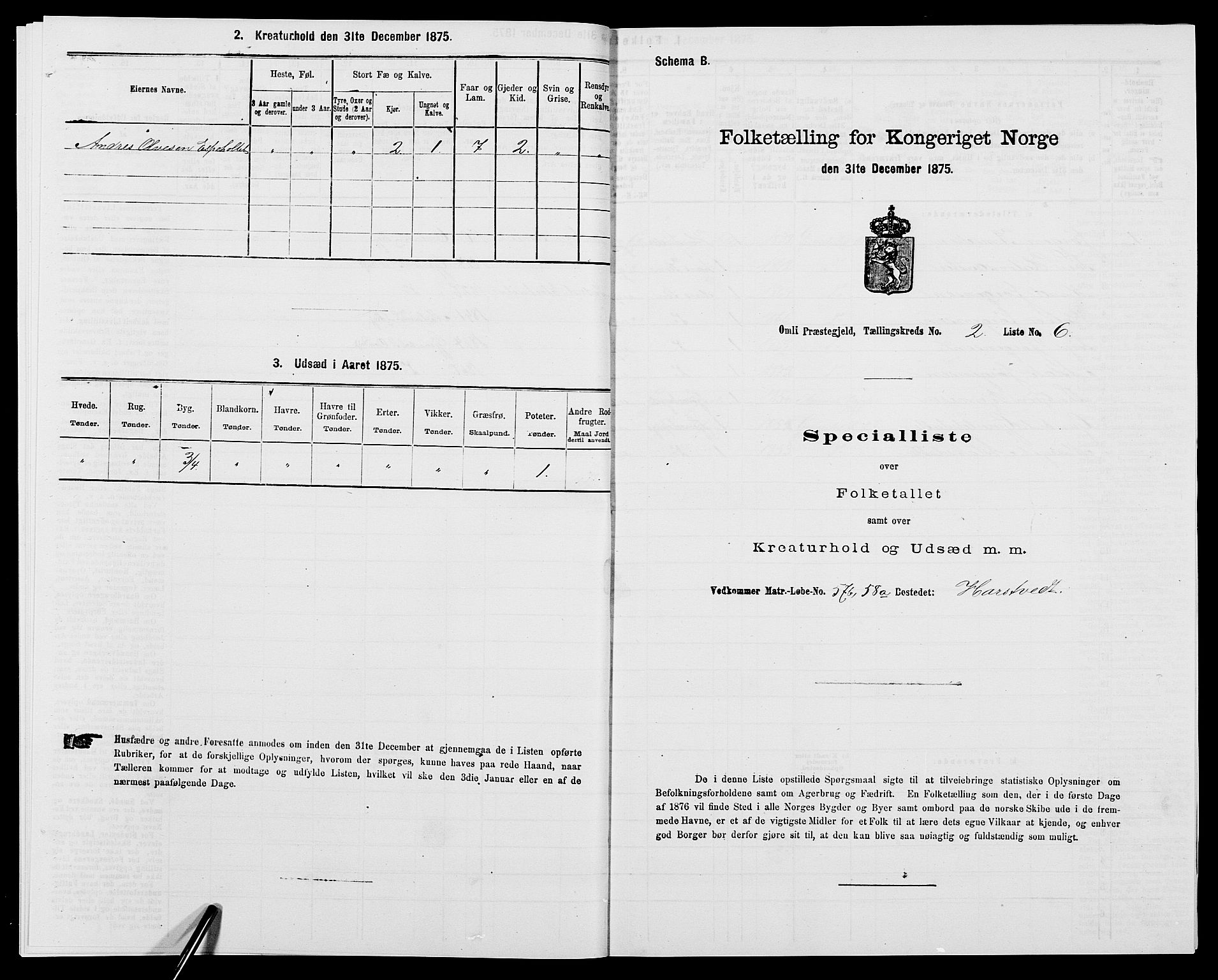 SAK, 1875 census for 0929P Åmli, 1875, p. 126