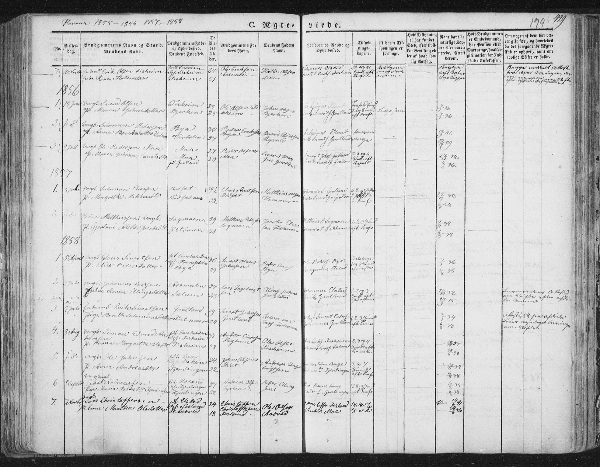 Ministerialprotokoller, klokkerbøker og fødselsregistre - Nord-Trøndelag, AV/SAT-A-1458/758/L0513: Parish register (official) no. 758A02 /3, 1839-1868, p. 179