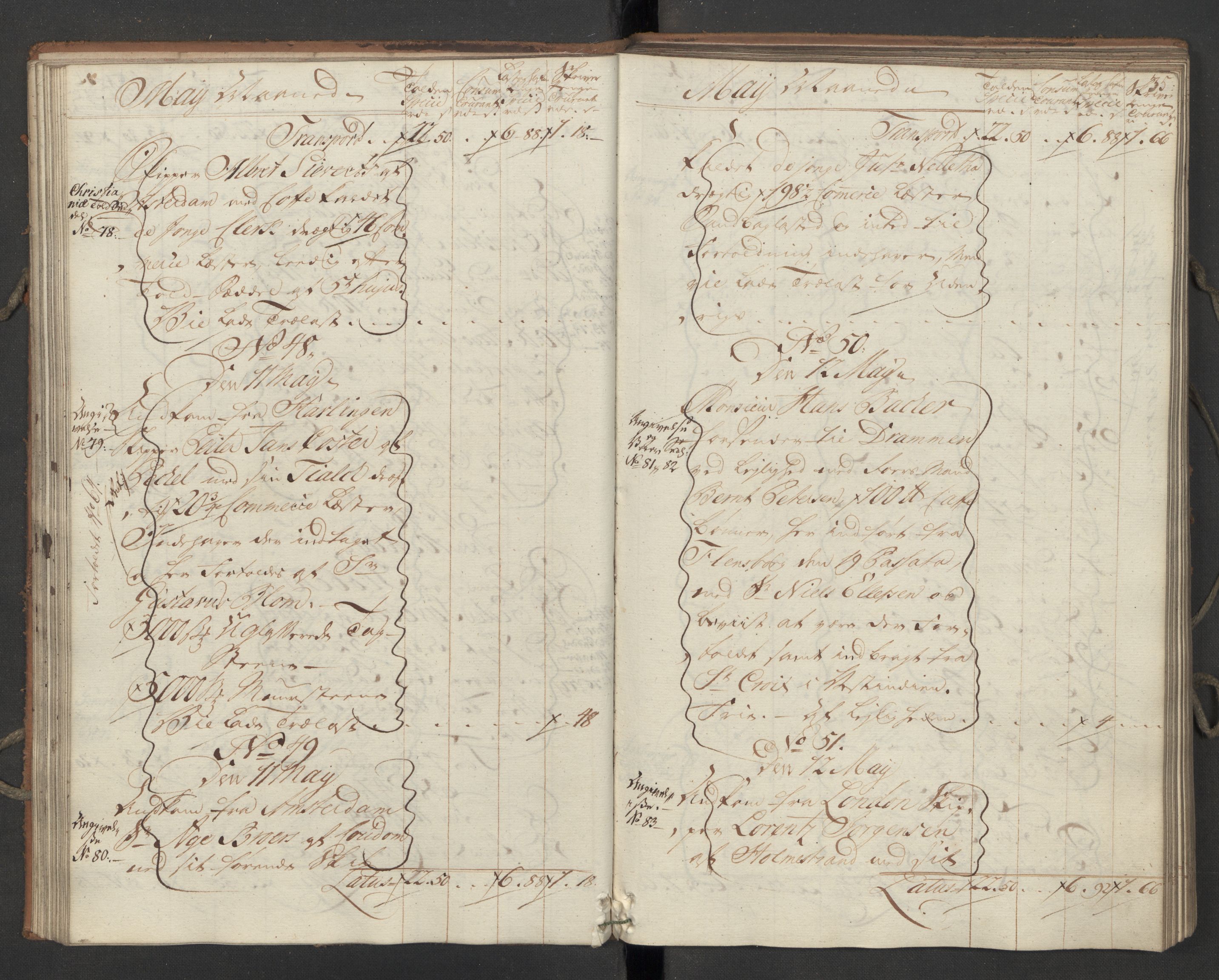 Generaltollkammeret, tollregnskaper, AV/RA-EA-5490/R09/L0033/0001: Tollregnskaper Holmestrand / Inngående hovedtollbok, 1762, p. 34b-35a
