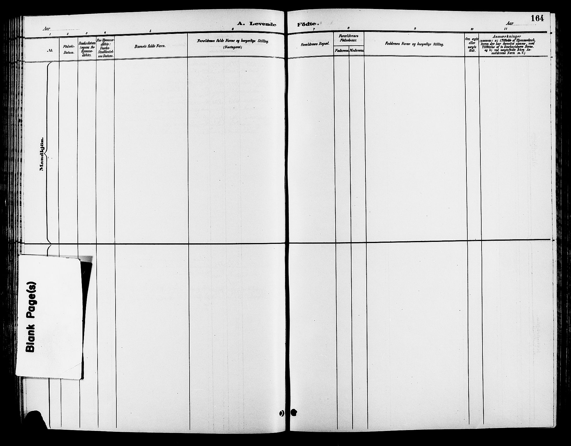 Løten prestekontor, SAH/PREST-022/L/La/L0006: Parish register (copy) no. 6, 1892-1909, p. 164