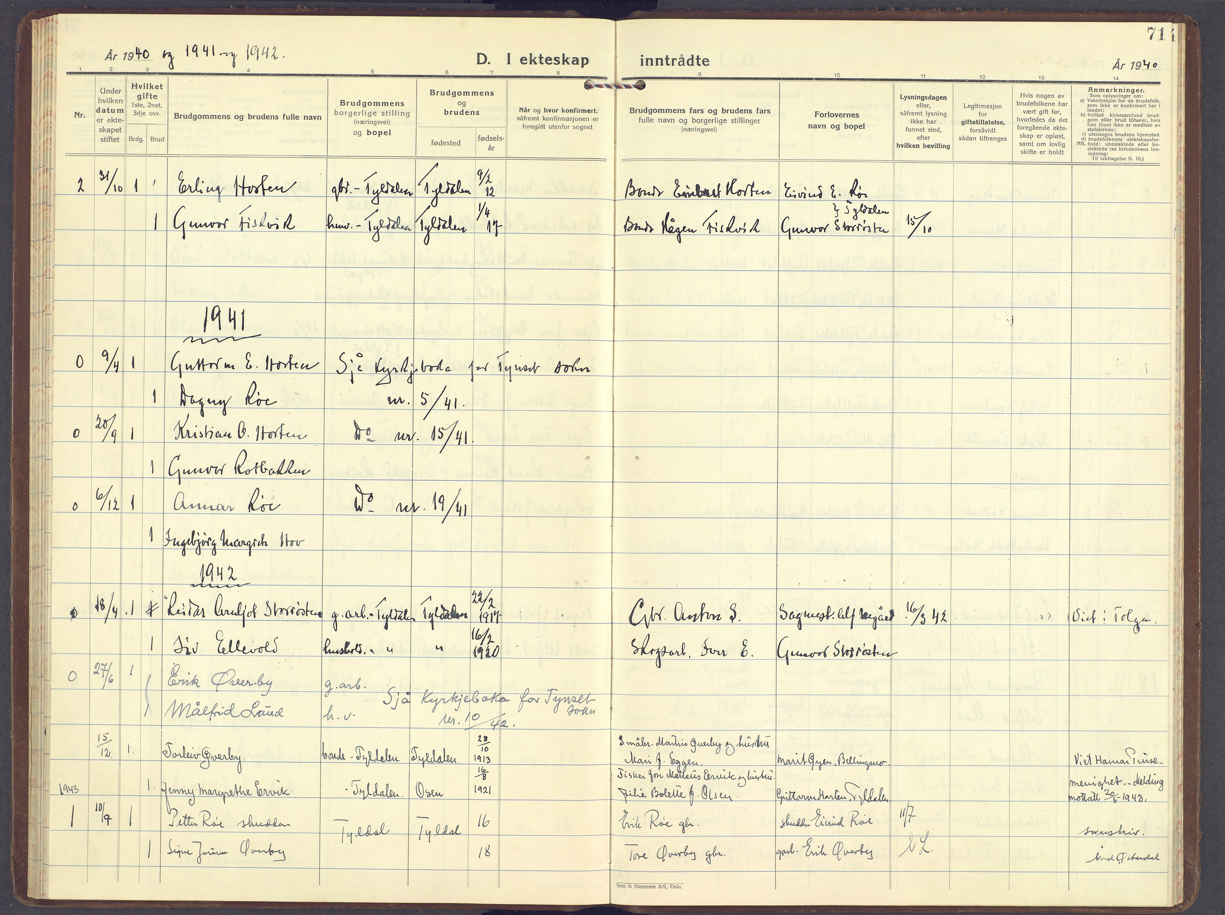 Tynset prestekontor, AV/SAH-PREST-058/H/Ha/Haa/L0029: Parish register (official) no. 29, 1930-1946, p. 71