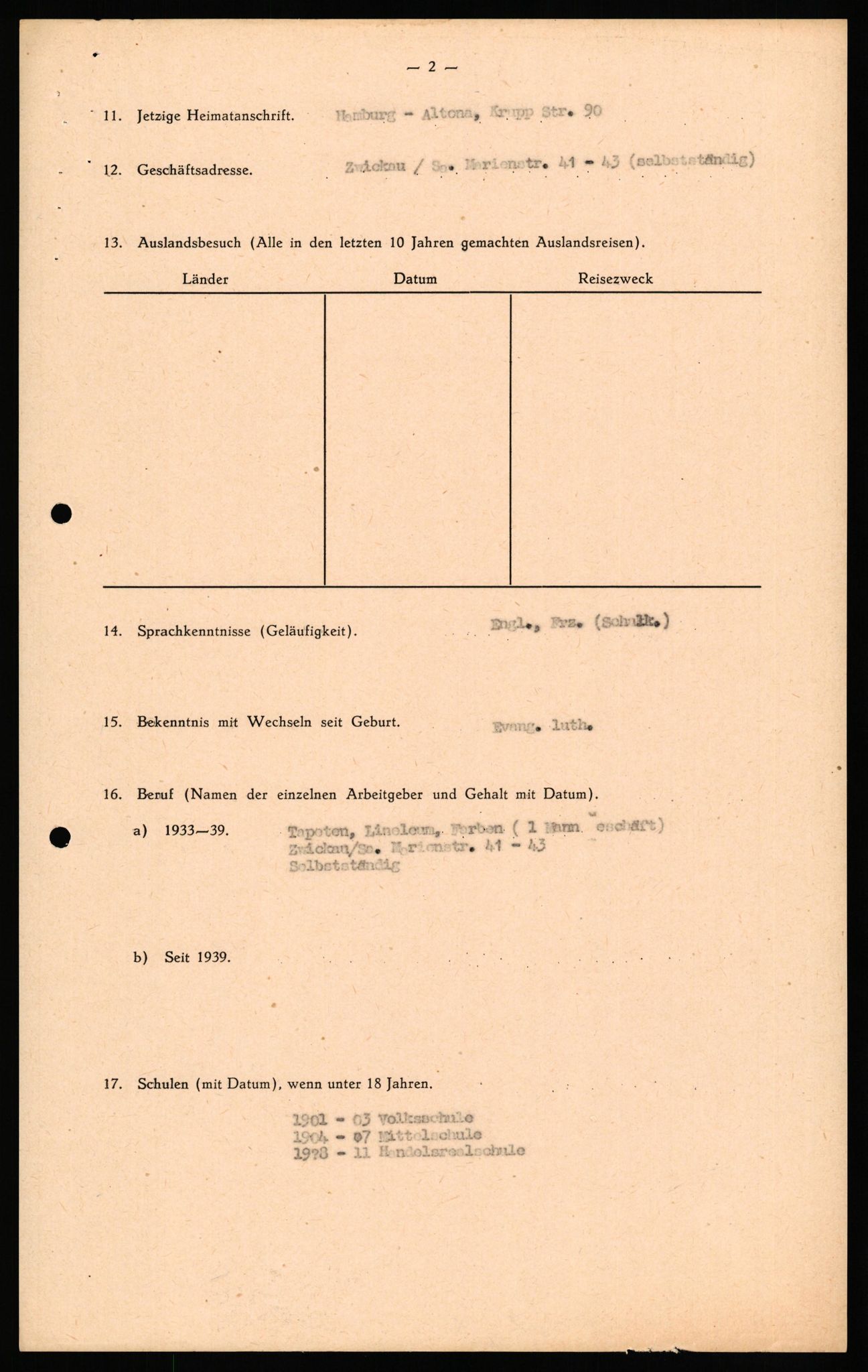 Forsvaret, Forsvarets overkommando II, AV/RA-RAFA-3915/D/Db/L0031: CI Questionaires. Tyske okkupasjonsstyrker i Norge. Tyskere., 1945-1946, p. 453