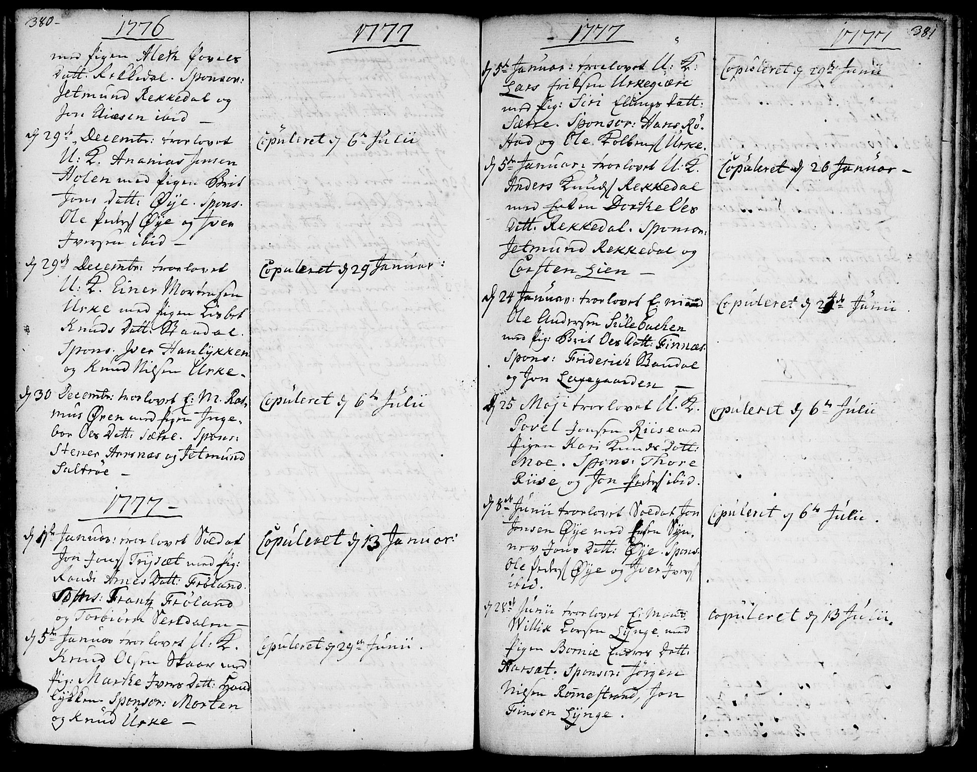 Ministerialprotokoller, klokkerbøker og fødselsregistre - Møre og Romsdal, AV/SAT-A-1454/515/L0206: Parish register (official) no. 515A02, 1765-1818, p. 380-381