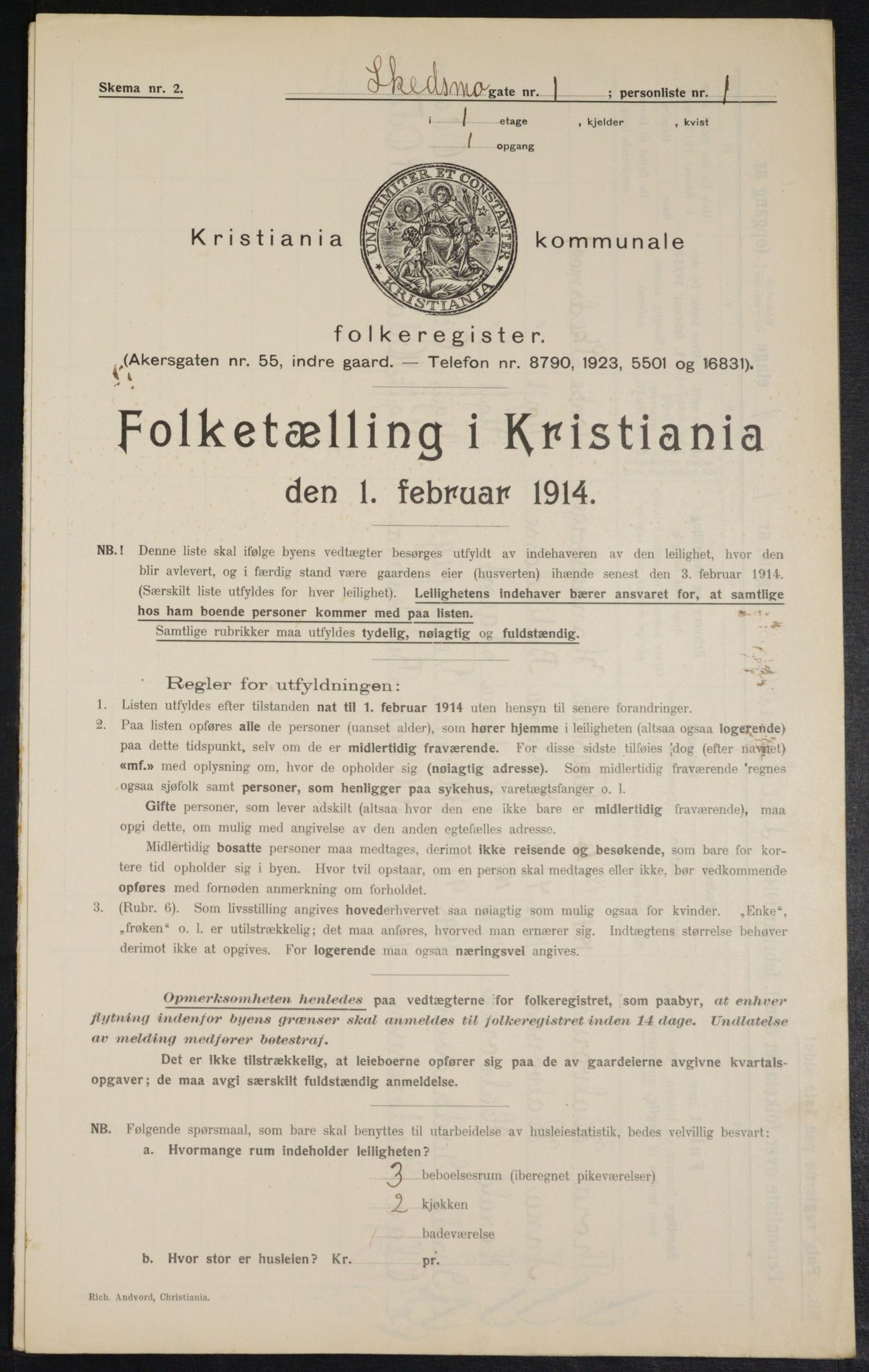 OBA, Municipal Census 1914 for Kristiania, 1914, p. 95135