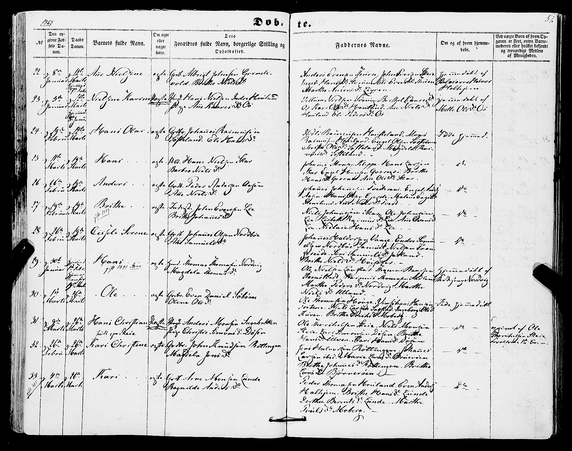 Os sokneprestembete, AV/SAB-A-99929: Parish register (official) no. A 17, 1860-1873, p. 51