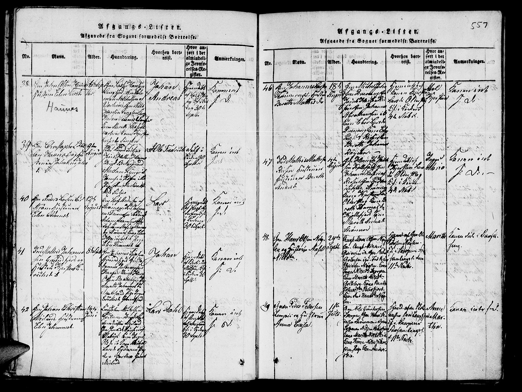 Skjervøy sokneprestkontor, SATØ/S-1300/H/Ha/Haa/L0004kirke: Parish register (official) no. 4, 1820-1838, p. 556-557