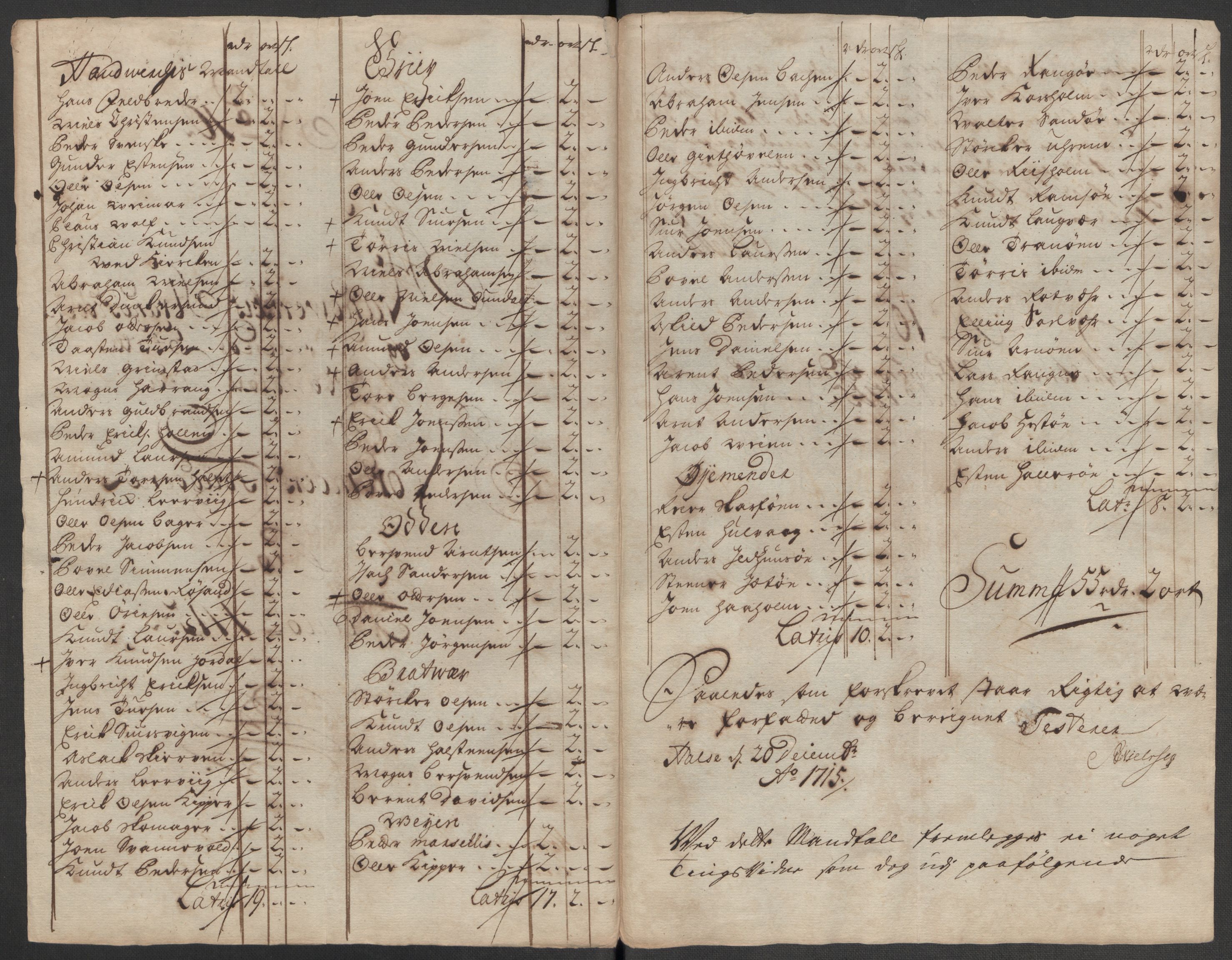 Rentekammeret inntil 1814, Reviderte regnskaper, Fogderegnskap, RA/EA-4092/R56/L3748: Fogderegnskap Nordmøre, 1714-1715, p. 423