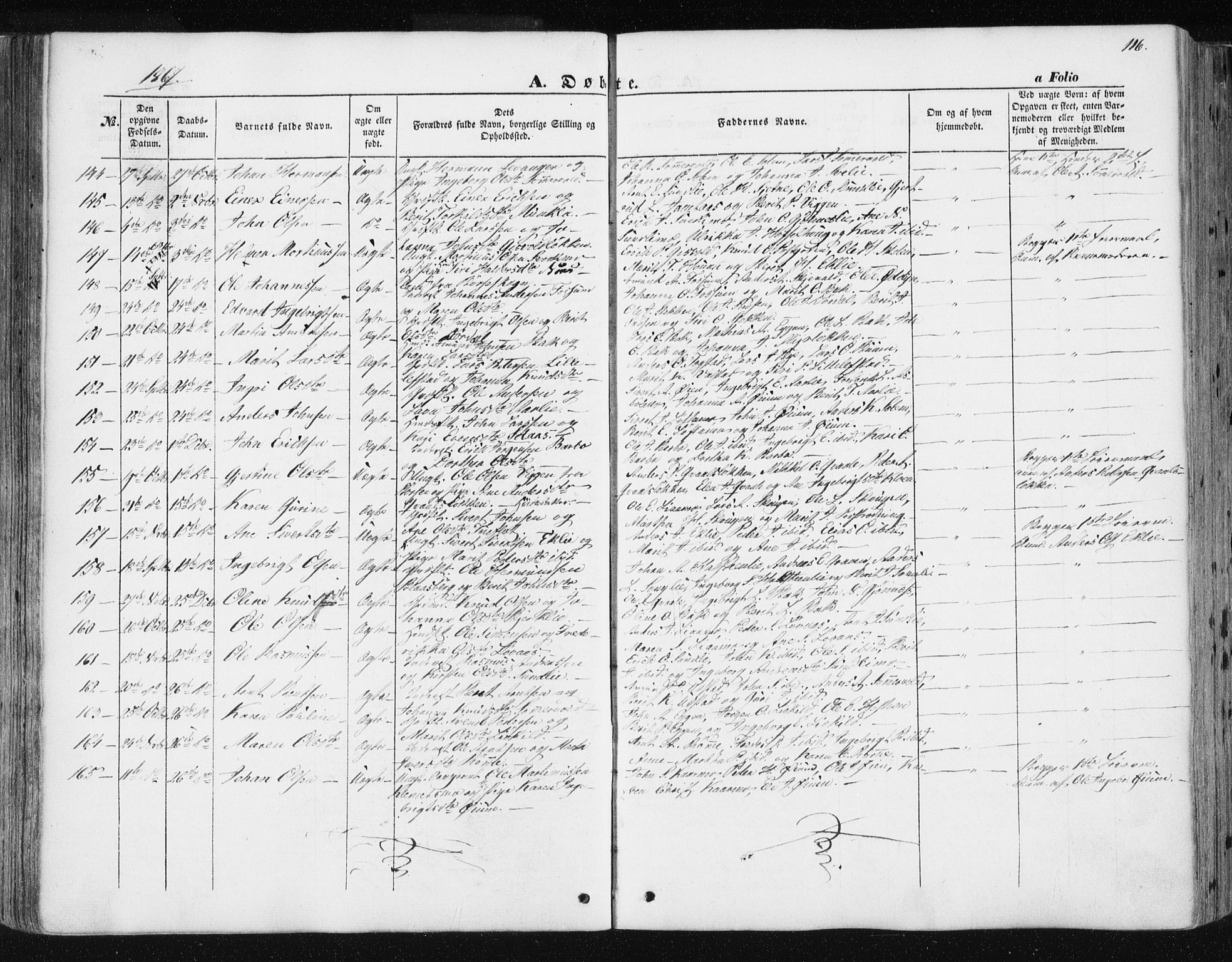 Ministerialprotokoller, klokkerbøker og fødselsregistre - Sør-Trøndelag, SAT/A-1456/668/L0806: Parish register (official) no. 668A06, 1854-1869, p. 116
