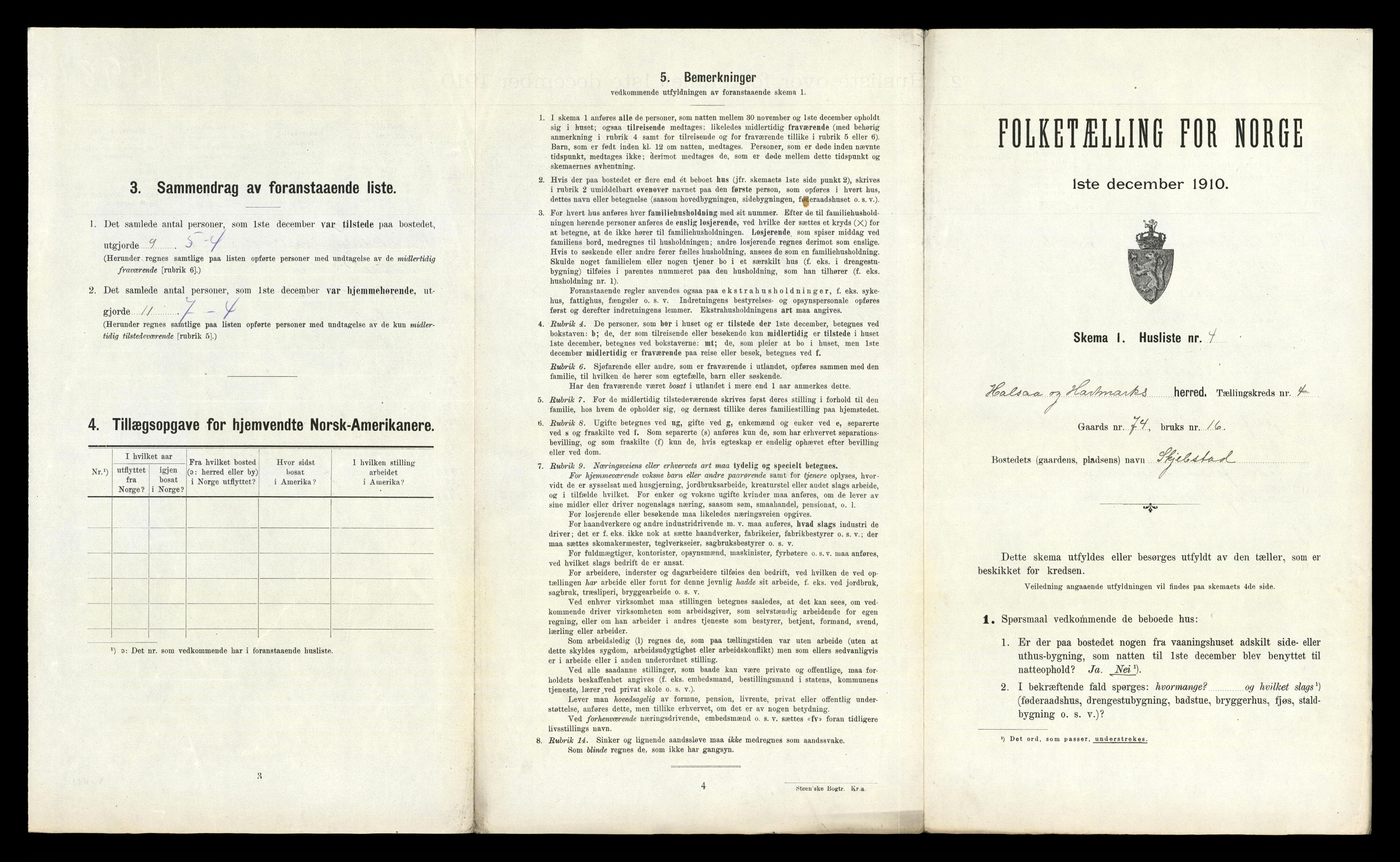 RA, 1910 census for Halse og Harkmark, 1910, p. 348