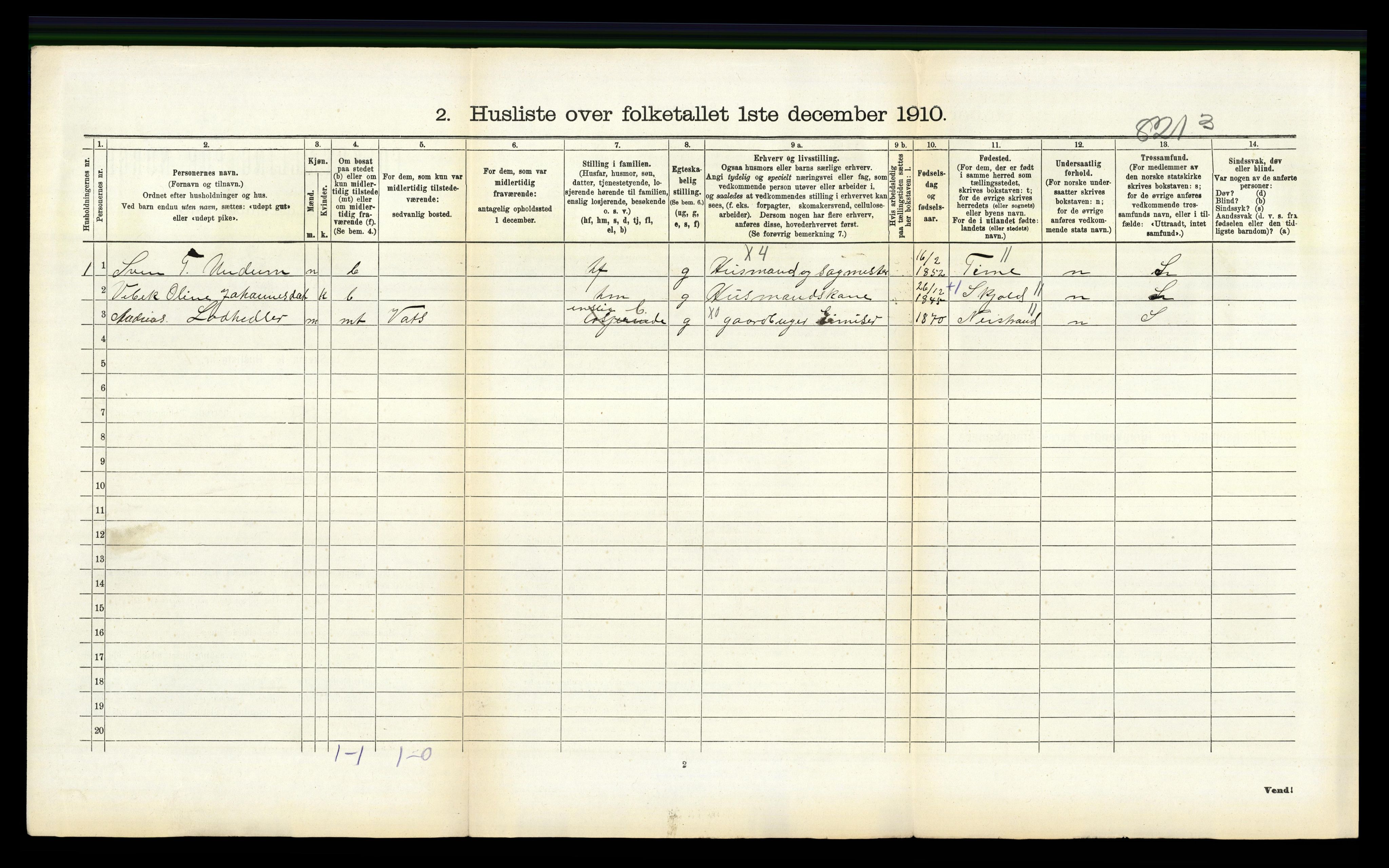 RA, 1910 census for Tysvær, 1910, p. 422