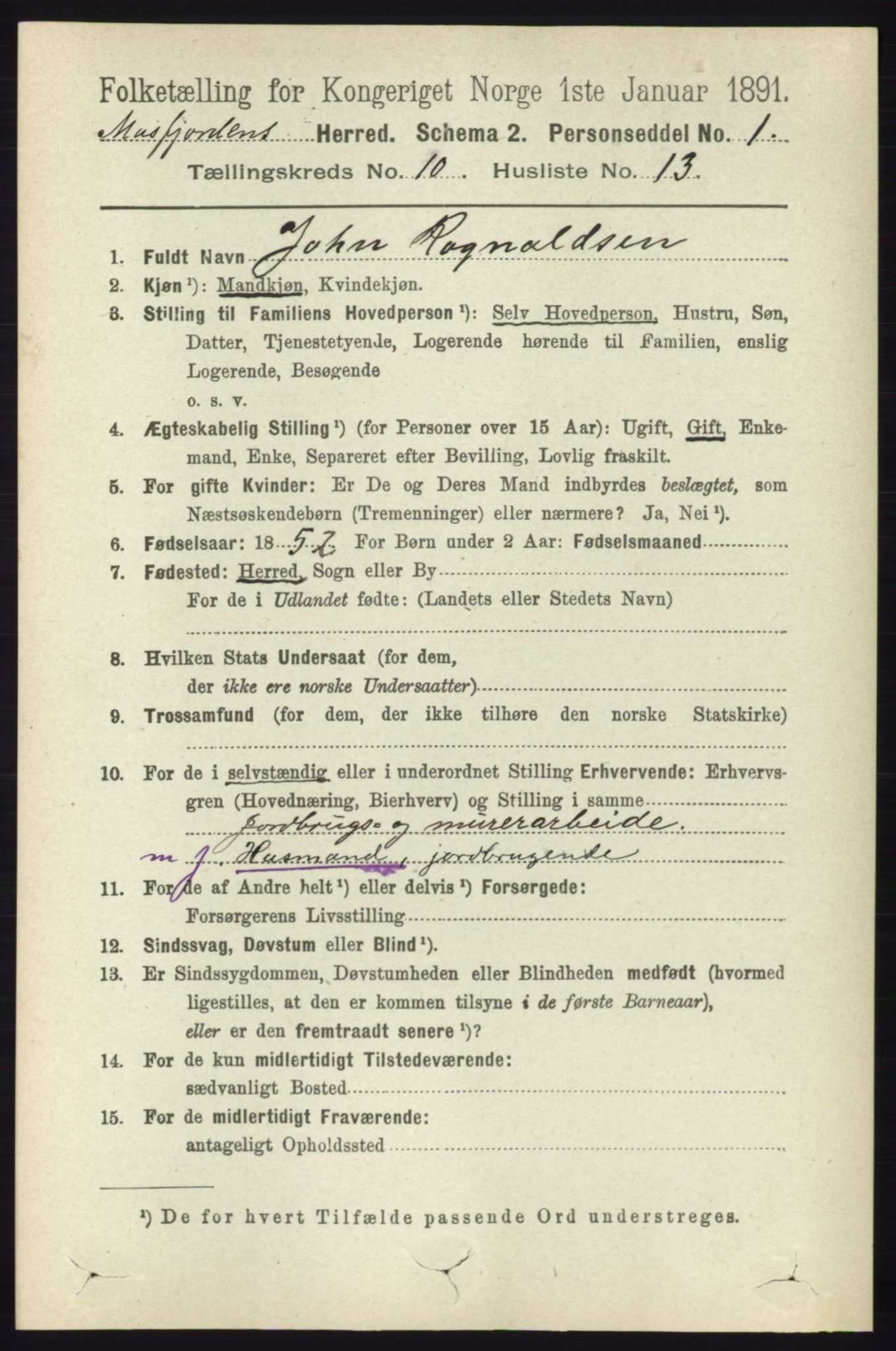 RA, 1891 census for 1266 Masfjorden, 1891, p. 2111