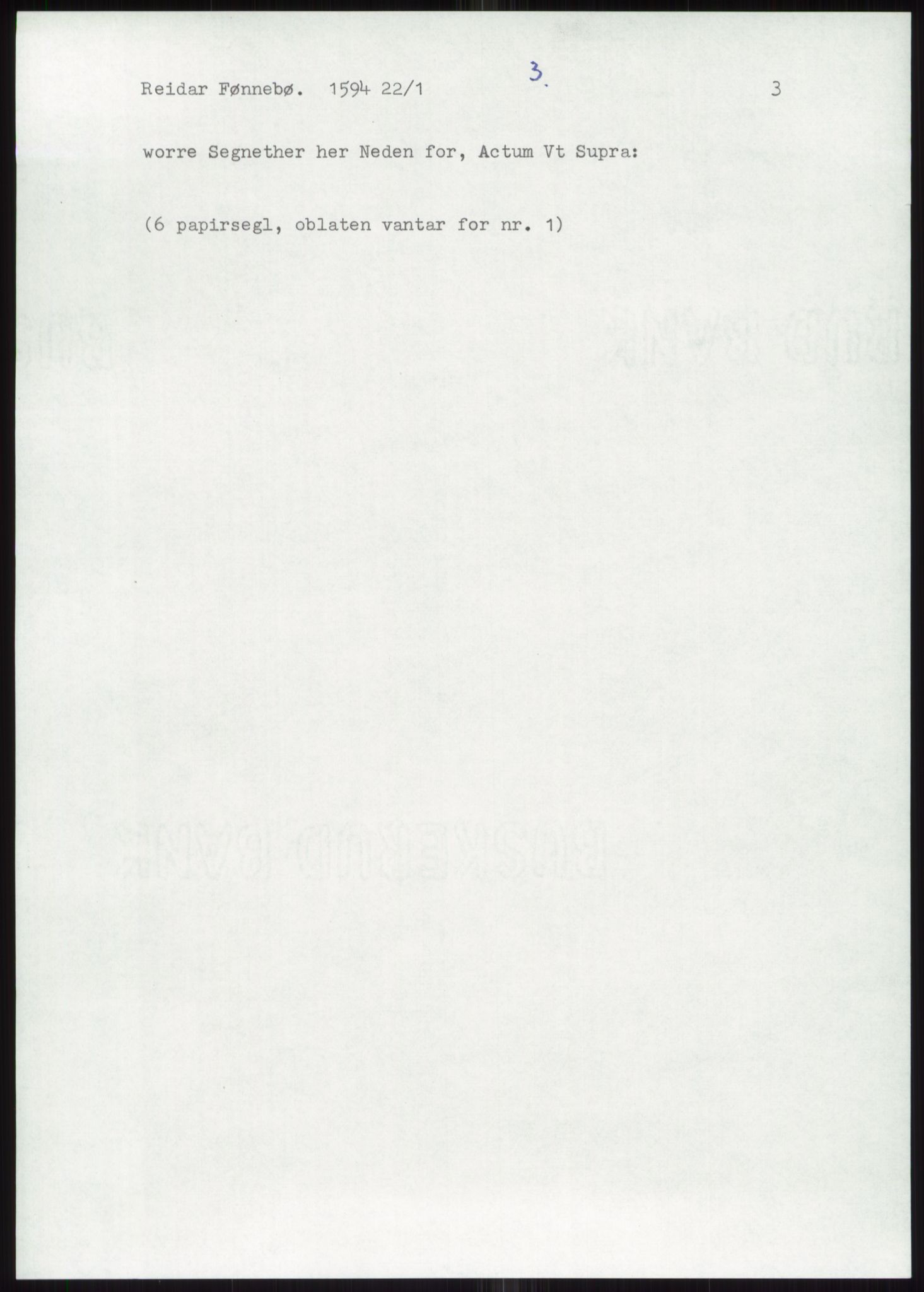 Samlinger til kildeutgivelse, Diplomavskriftsamlingen, AV/RA-EA-4053/H/Ha, p. 1778