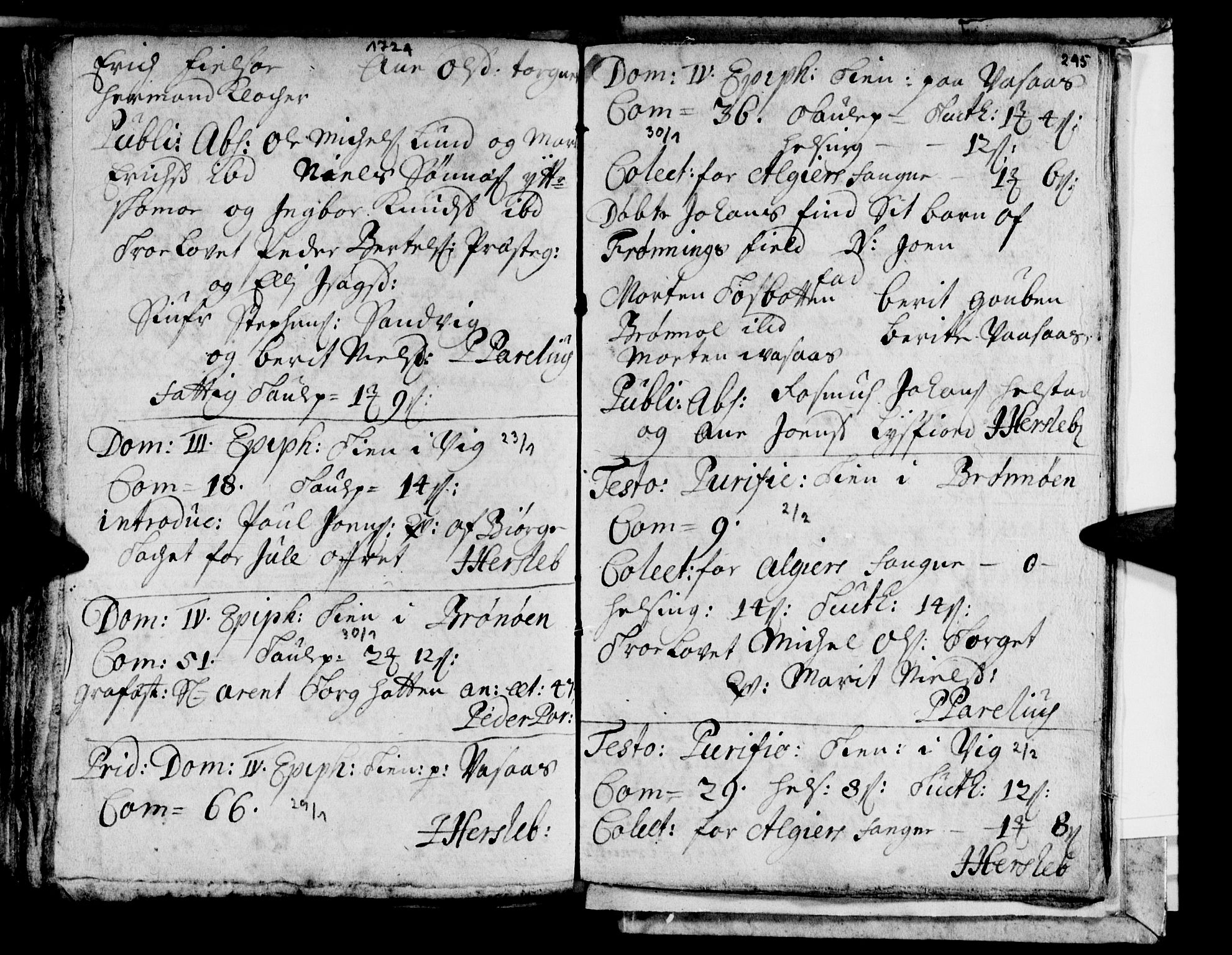 Ministerialprotokoller, klokkerbøker og fødselsregistre - Nordland, AV/SAT-A-1459/813/L0193: Parish register (official) no. 813A03, 1714-1724, p. 245