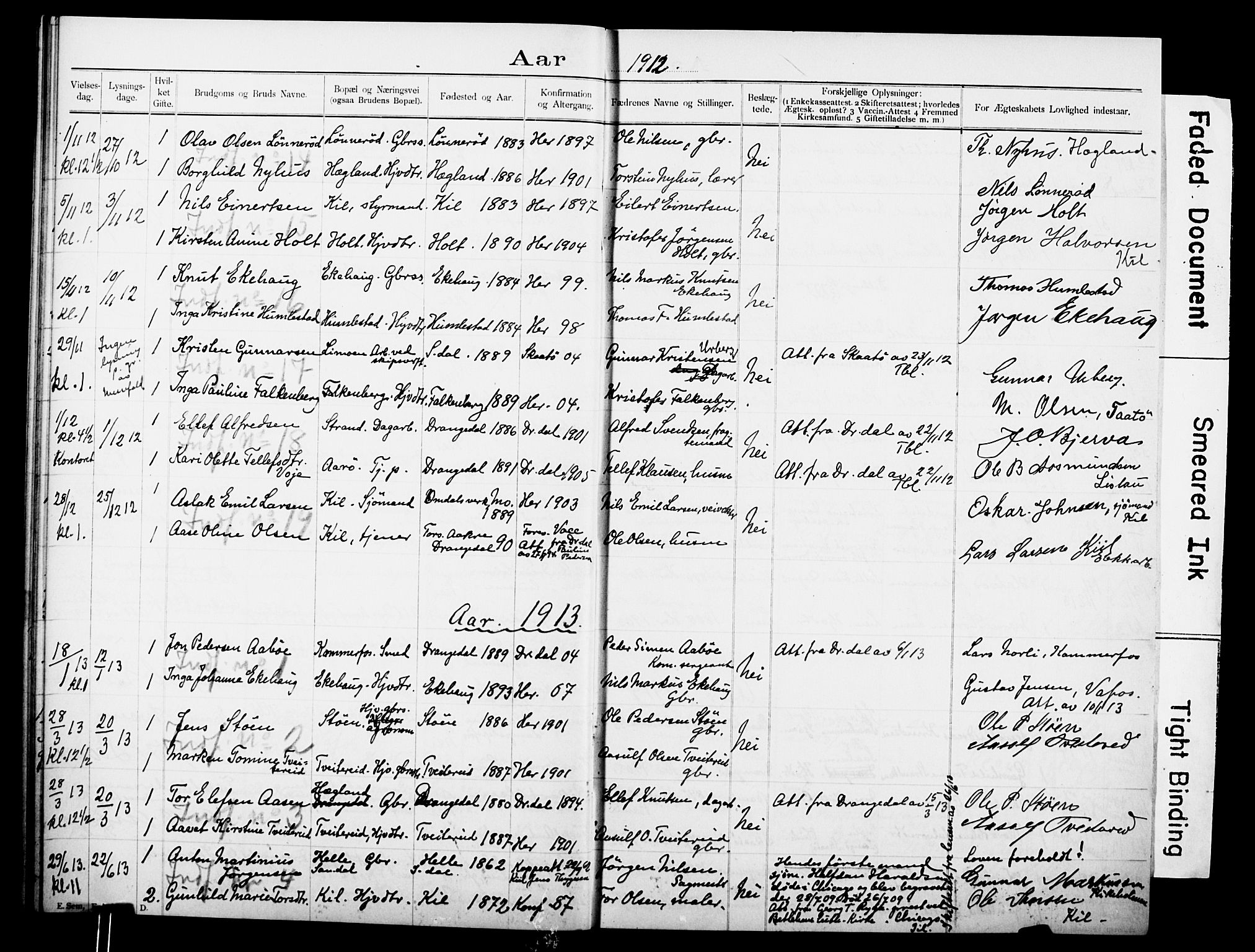 Sannidal kirkebøker, AV/SAKO-A-296/H/Ha/L0001: Banns register no. 1, 1900-1918