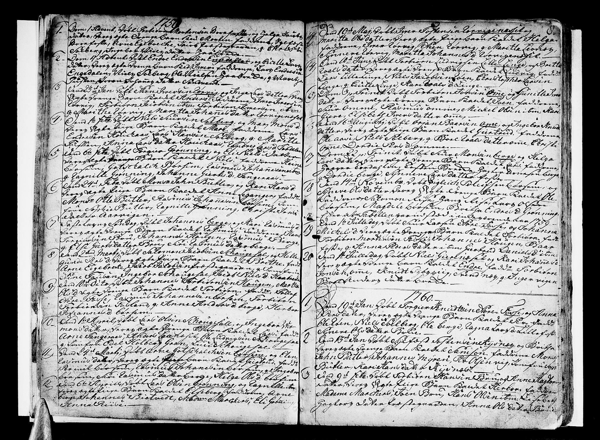 Strandebarm sokneprestembete, SAB/A-78401/H/Haa: Parish register (official) no. A 3 /1, 1750-1787, p. 8