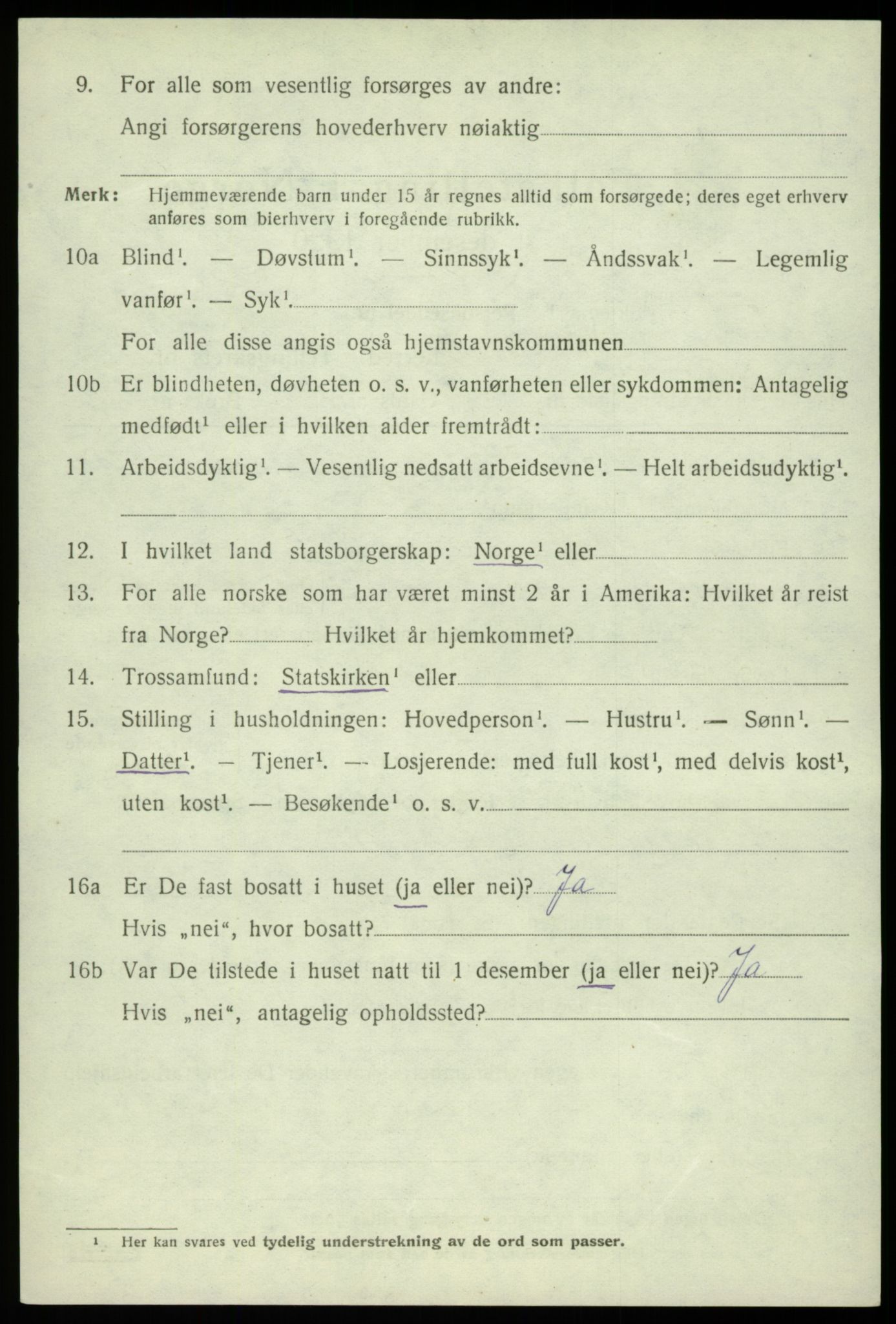 SAB, 1920 census for Austevoll, 1920, p. 6545