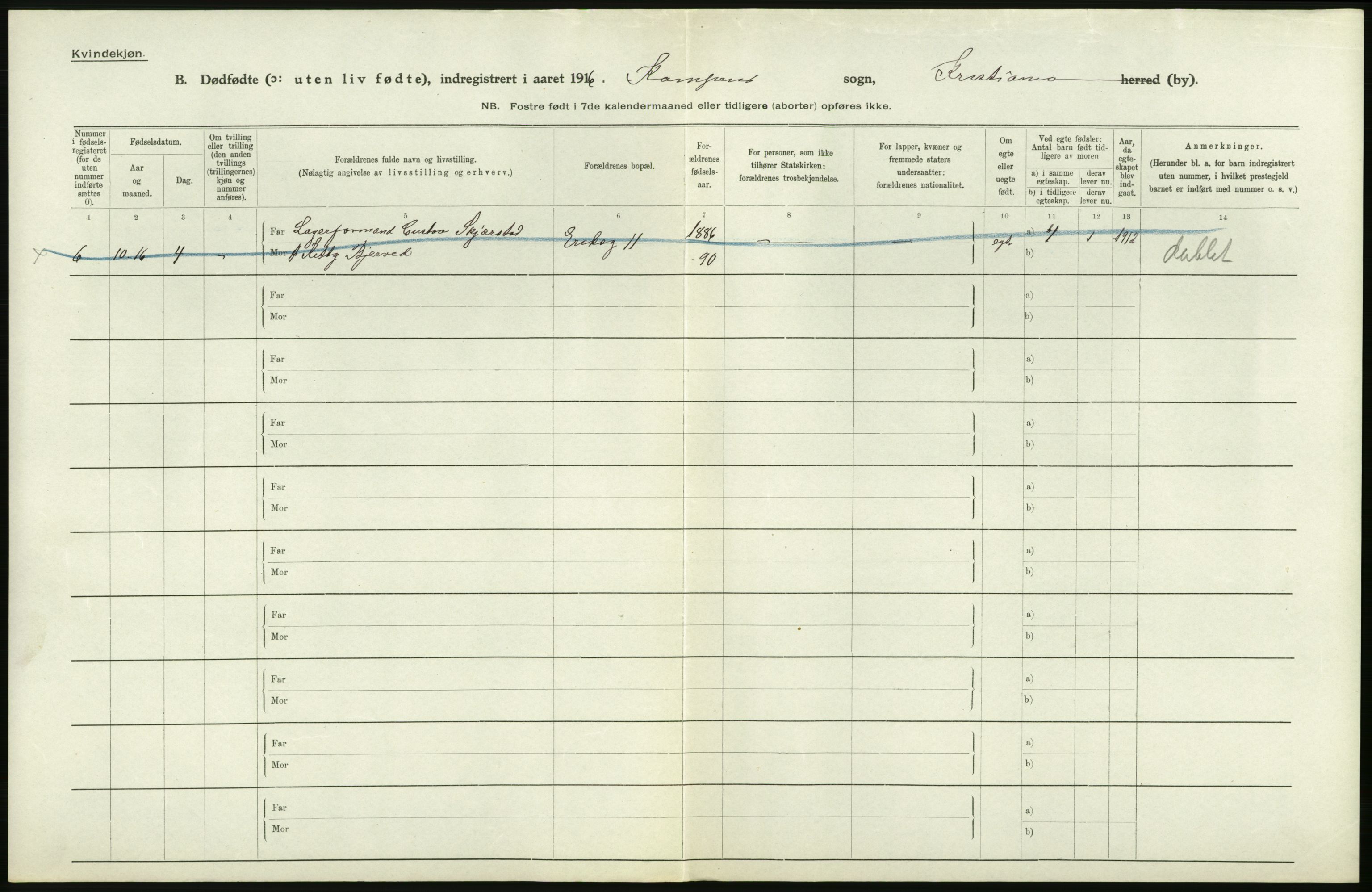 Statistisk sentralbyrå, Sosiodemografiske emner, Befolkning, AV/RA-S-2228/D/Df/Dfb/Dfbf/L0010: Kristiania: Døde, dødfødte., 1916, p. 592