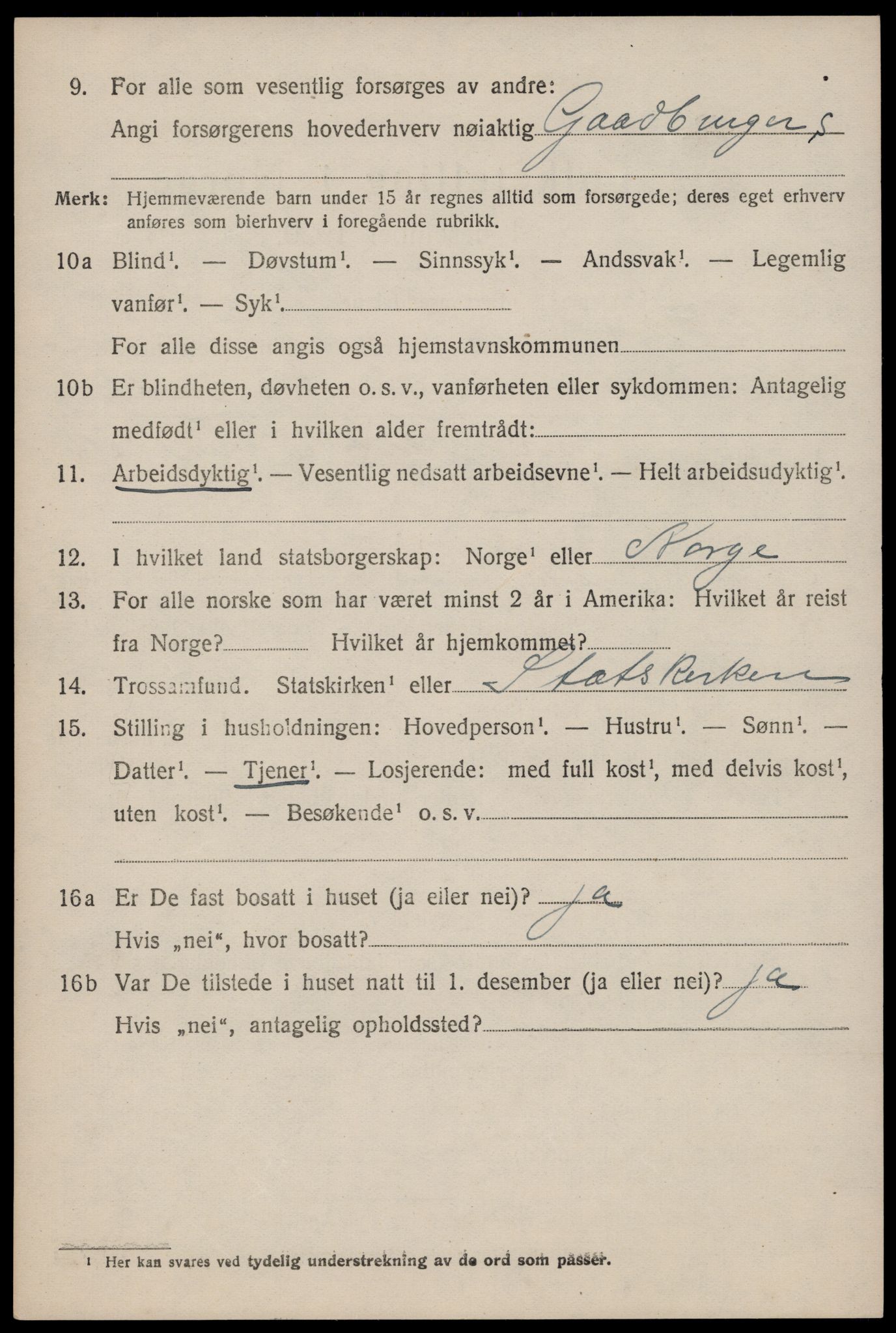 SAST, 1920 census for Tysvær, 1920, p. 2533