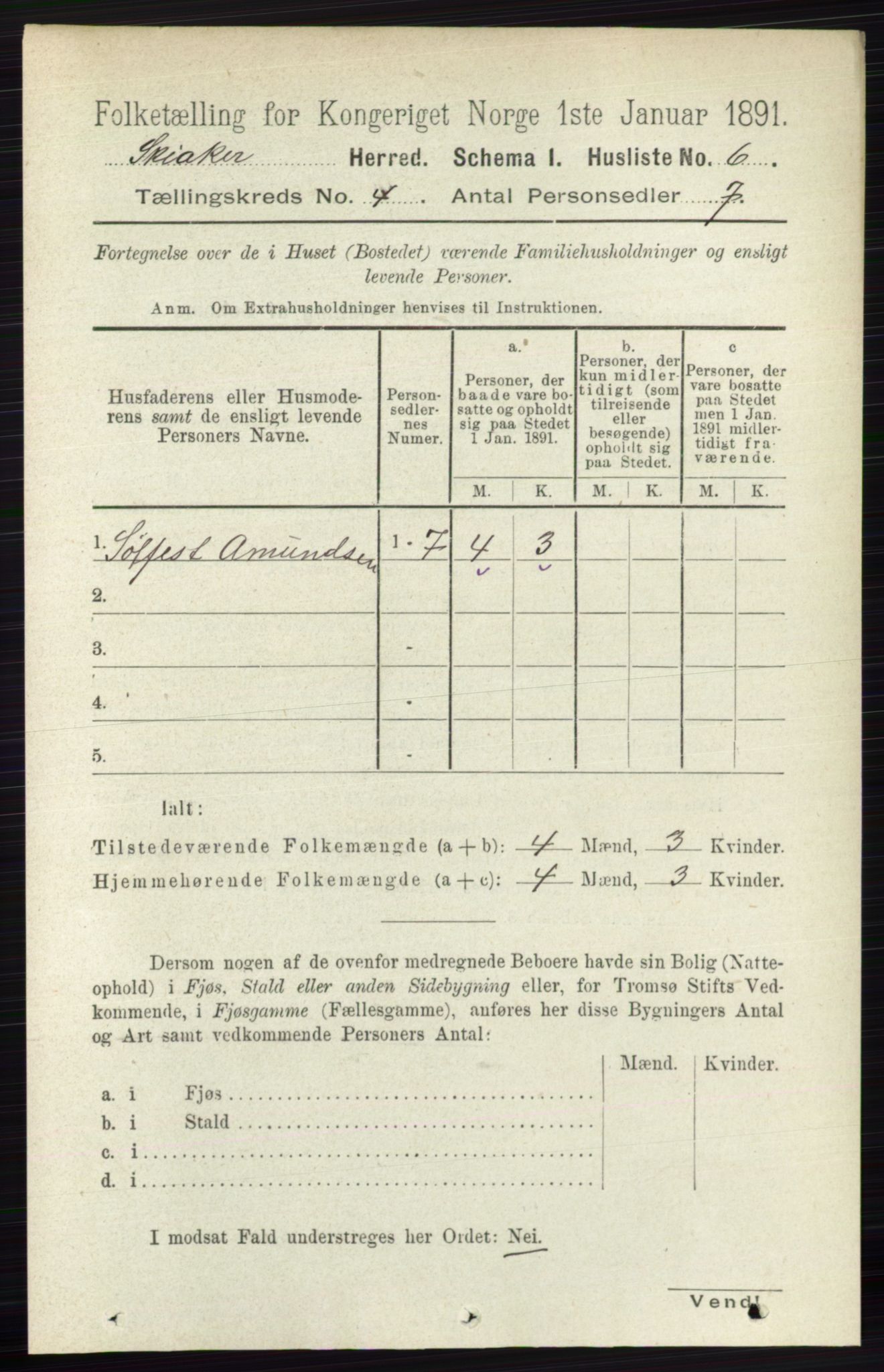 RA, 1891 census for 0513 Skjåk, 1891, p. 1301