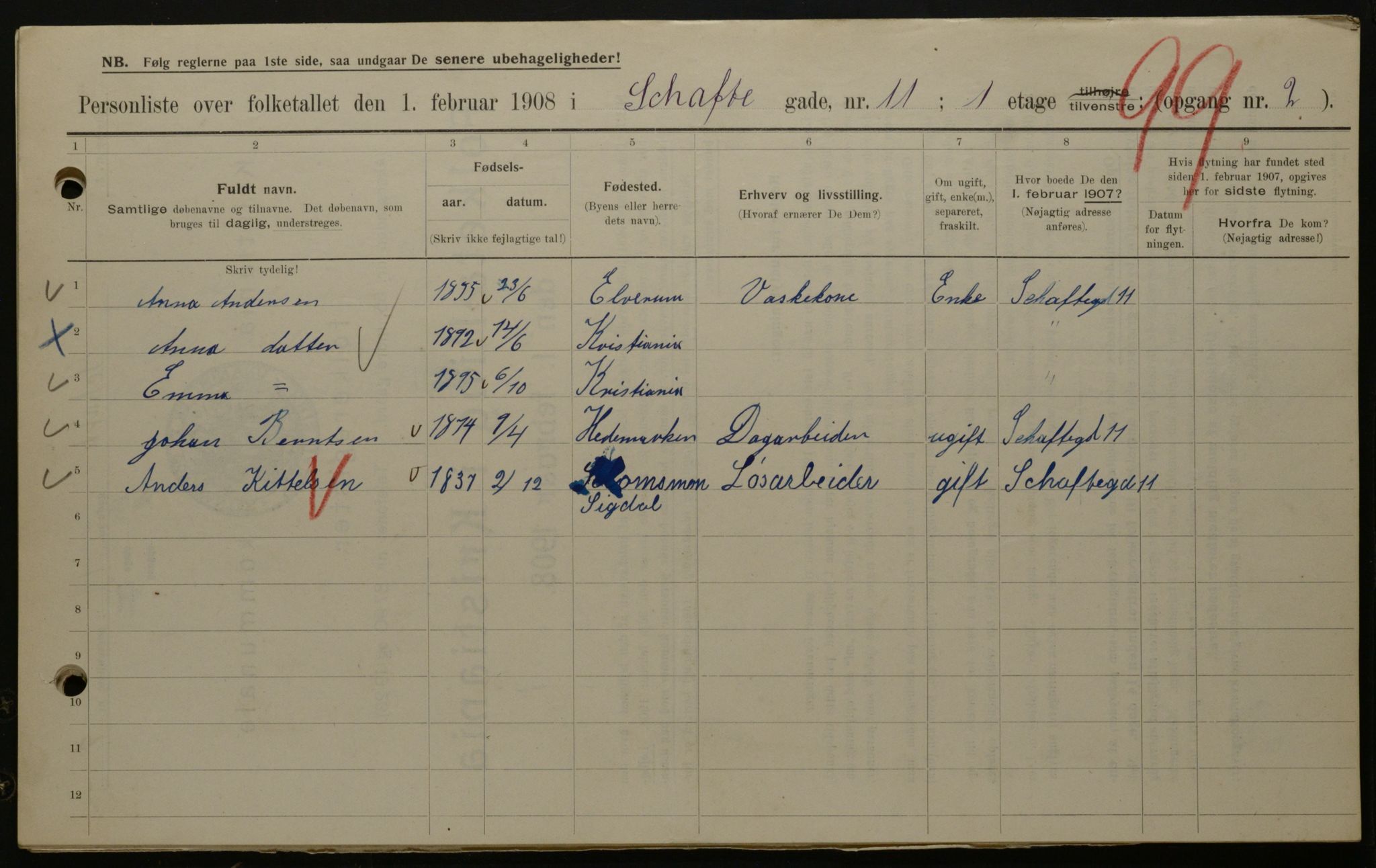 OBA, Municipal Census 1908 for Kristiania, 1908, p. 80570