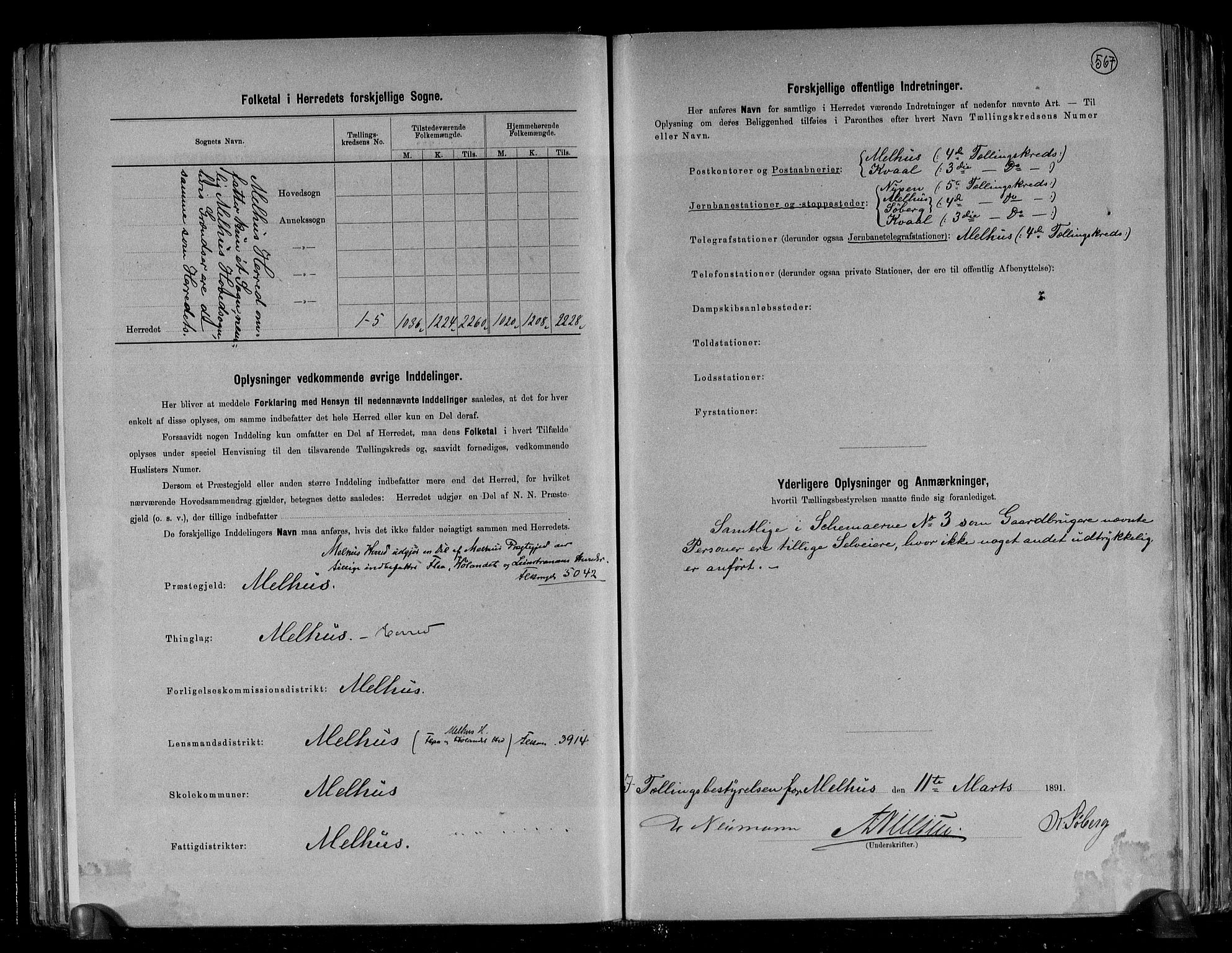 RA, 1891 census for 1653 Melhus, 1891, p. 3