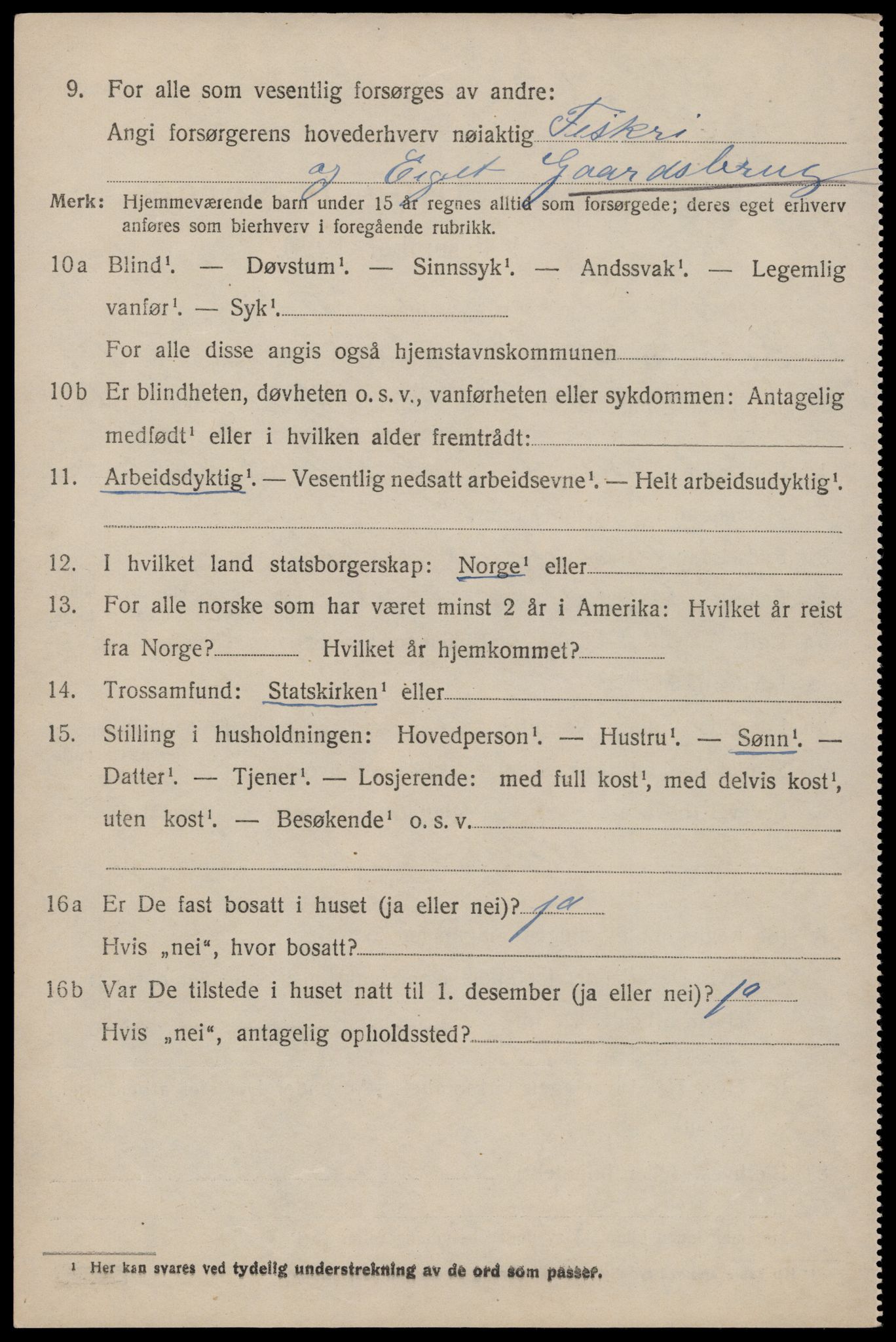 SAST, 1920 census for Eigersund, 1920, p. 1610