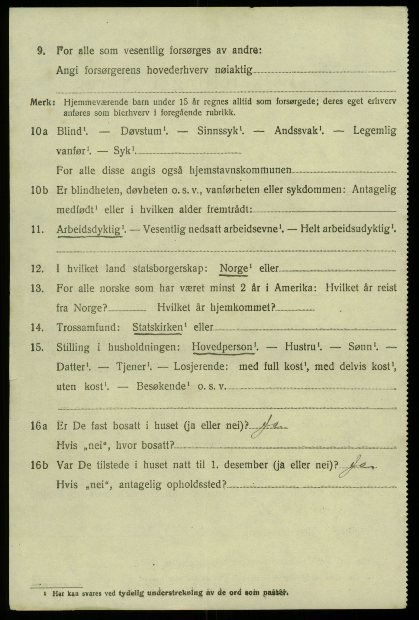 SAB, 1920 census for Ullensvang, 1920, p. 3597