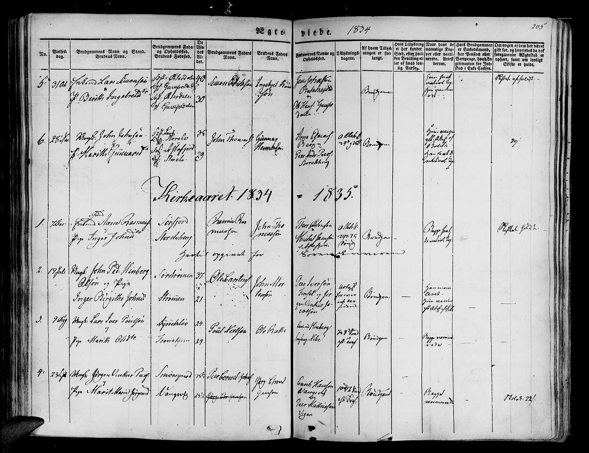 Tranøy sokneprestkontor, SATØ/S-1313/I/Ia/Iaa/L0005kirke: Parish register (official) no. 5, 1829-1844, p. 205