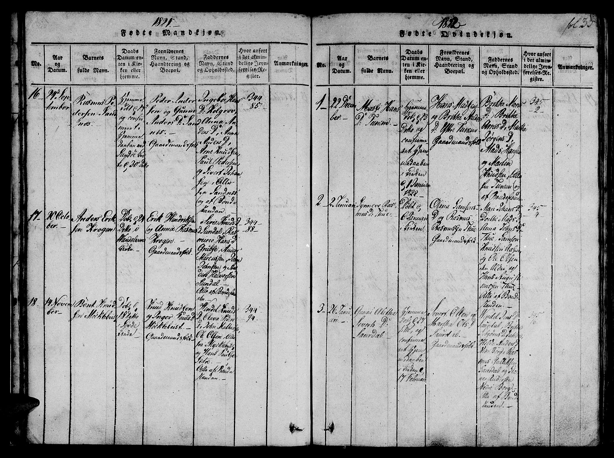 Ministerialprotokoller, klokkerbøker og fødselsregistre - Møre og Romsdal, AV/SAT-A-1454/501/L0004: Parish register (official) no. 501A04, 1816-1831, p. 35