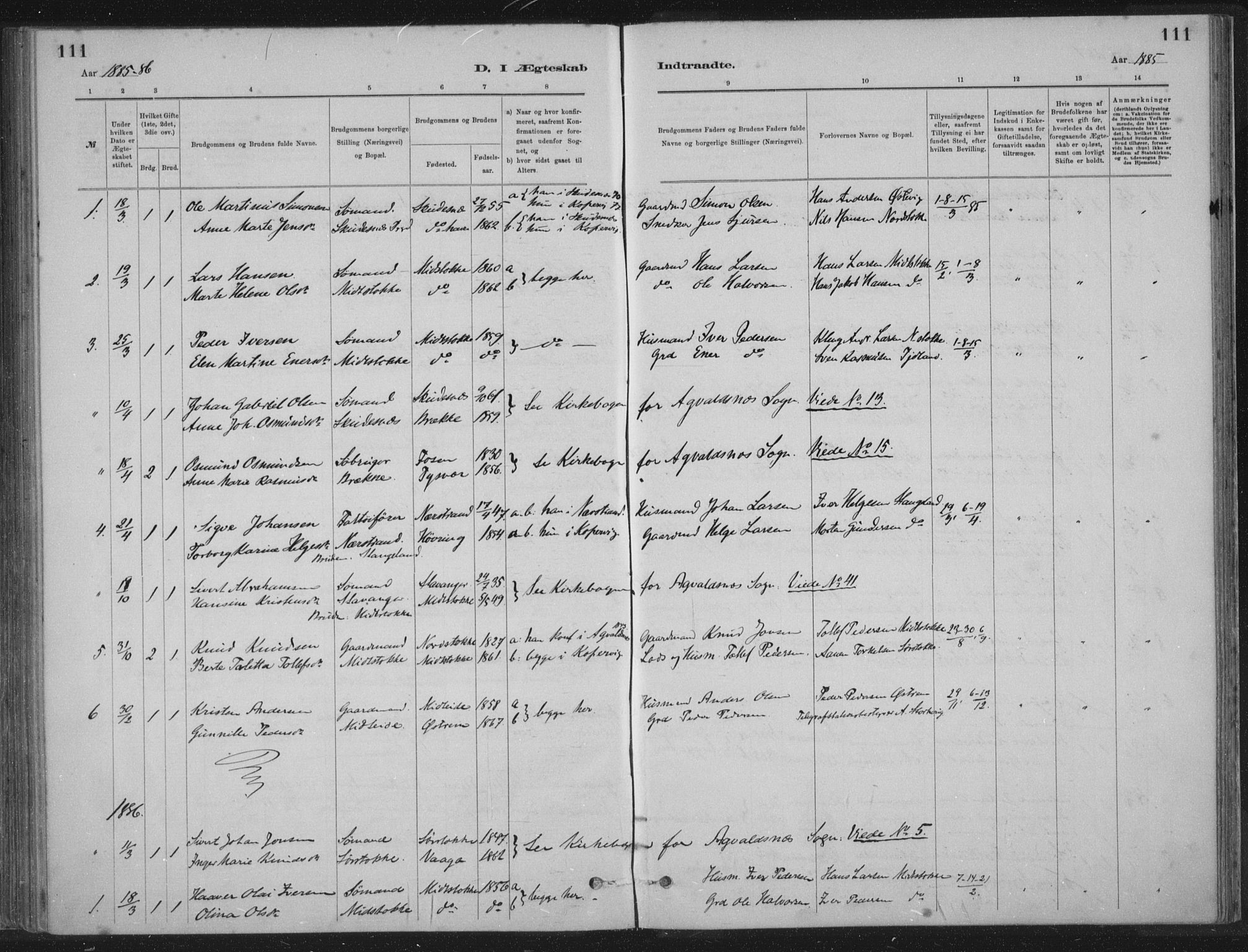 Kopervik sokneprestkontor, SAST/A-101850/H/Ha/Haa/L0002: Parish register (official) no. A 2, 1880-1912, p. 111