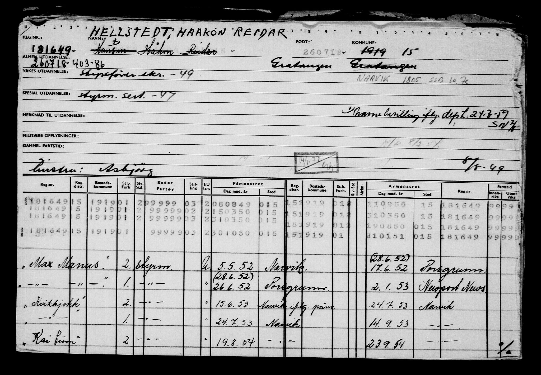 Direktoratet for sjømenn, AV/RA-S-3545/G/Gb/L0160: Hovedkort, 1918, p. 520