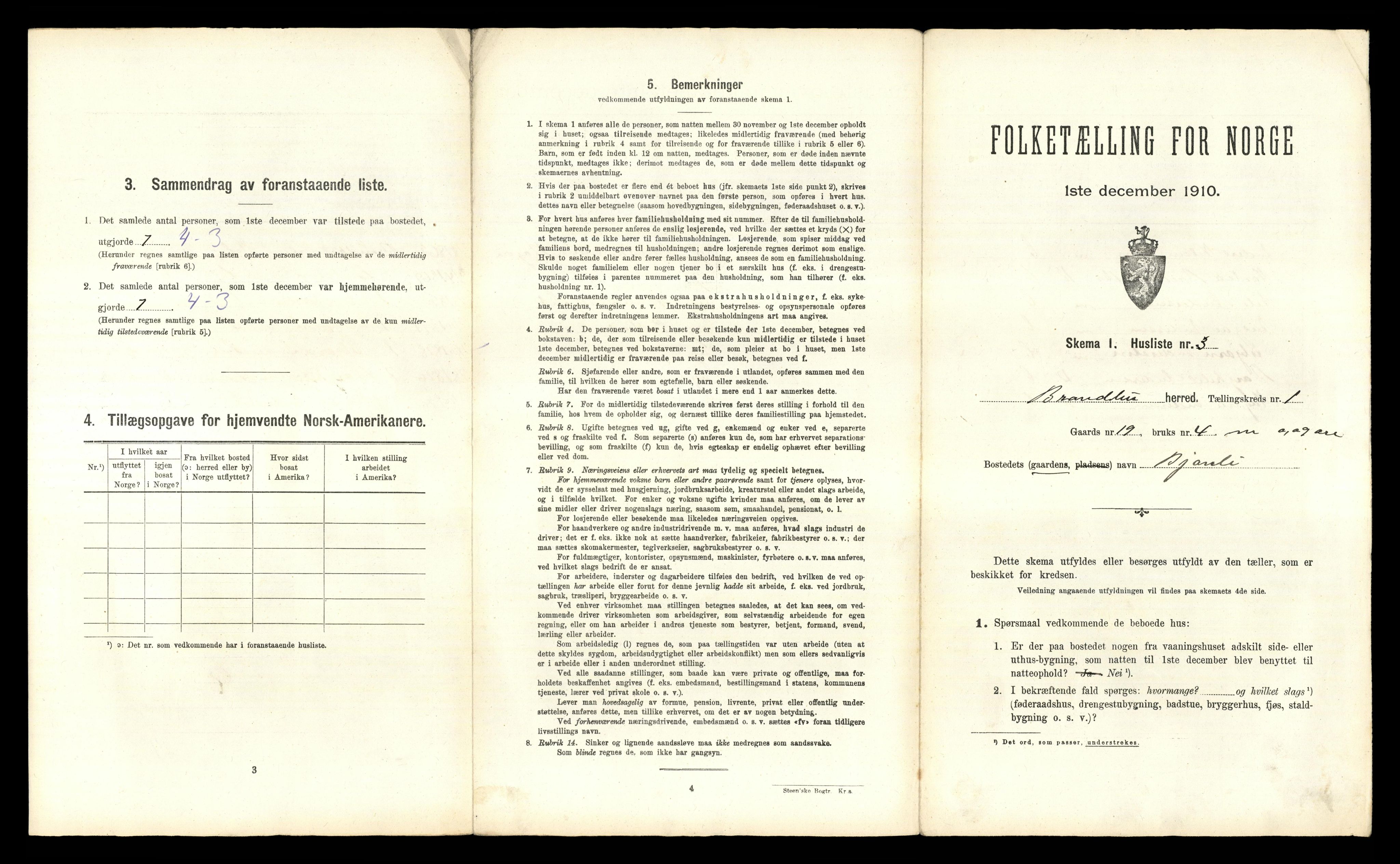 RA, 1910 census for Brandbu, 1910, p. 36