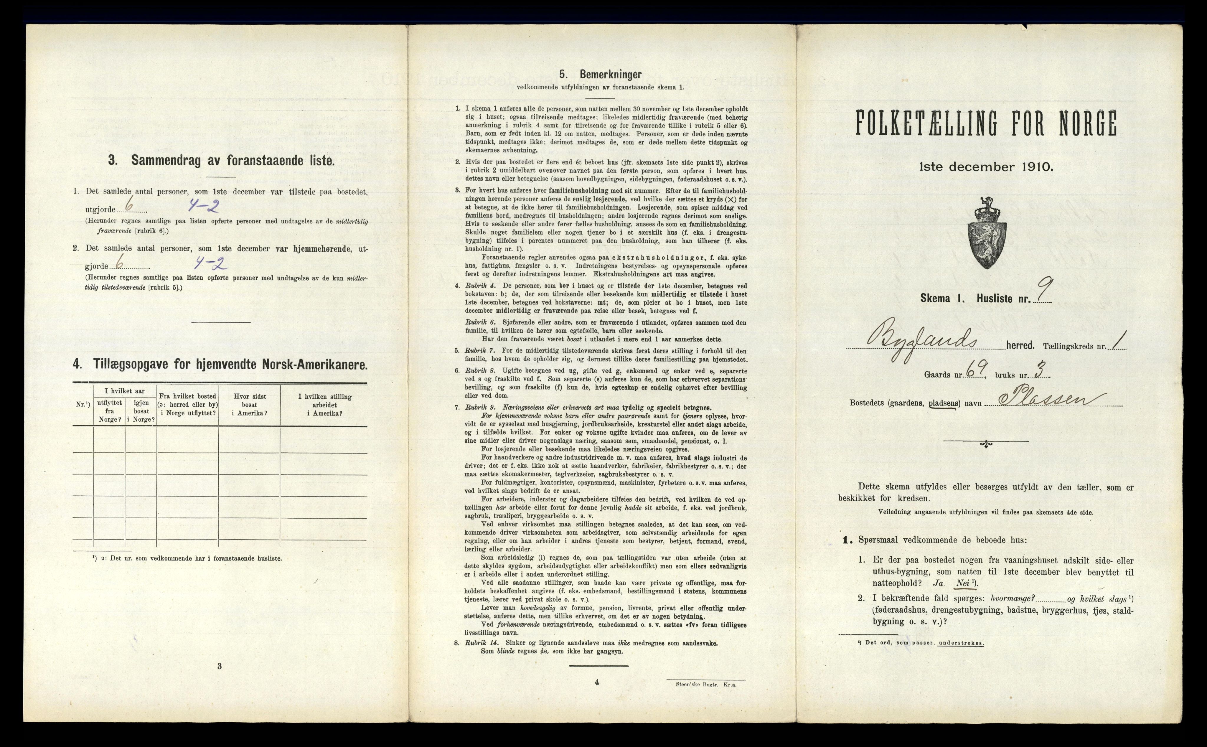 RA, 1910 census for Bygland, 1910, p. 57