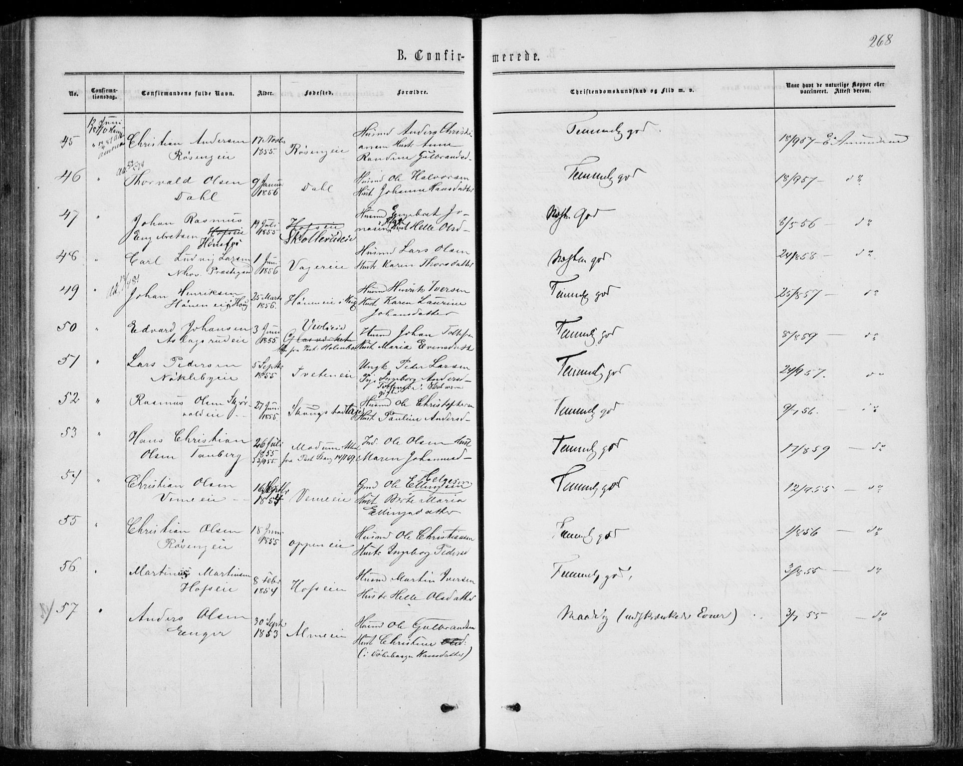 Norderhov kirkebøker, SAKO/A-237/F/Fa/L0013: Parish register (official) no. 13, 1866-1874, p. 268
