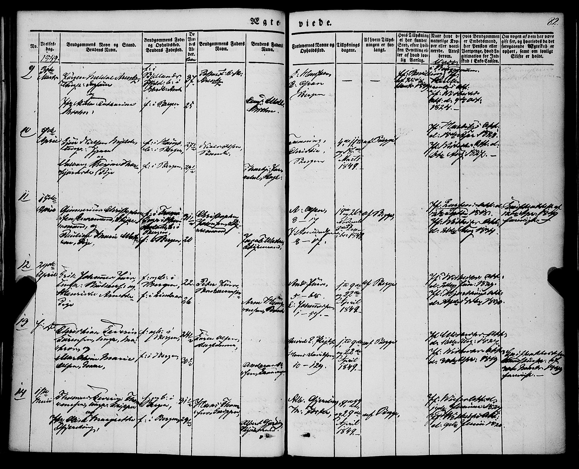 Nykirken Sokneprestembete, AV/SAB-A-77101/H/Haa/L0031: Parish register (official) no. D 1, 1834-1861, p. 82