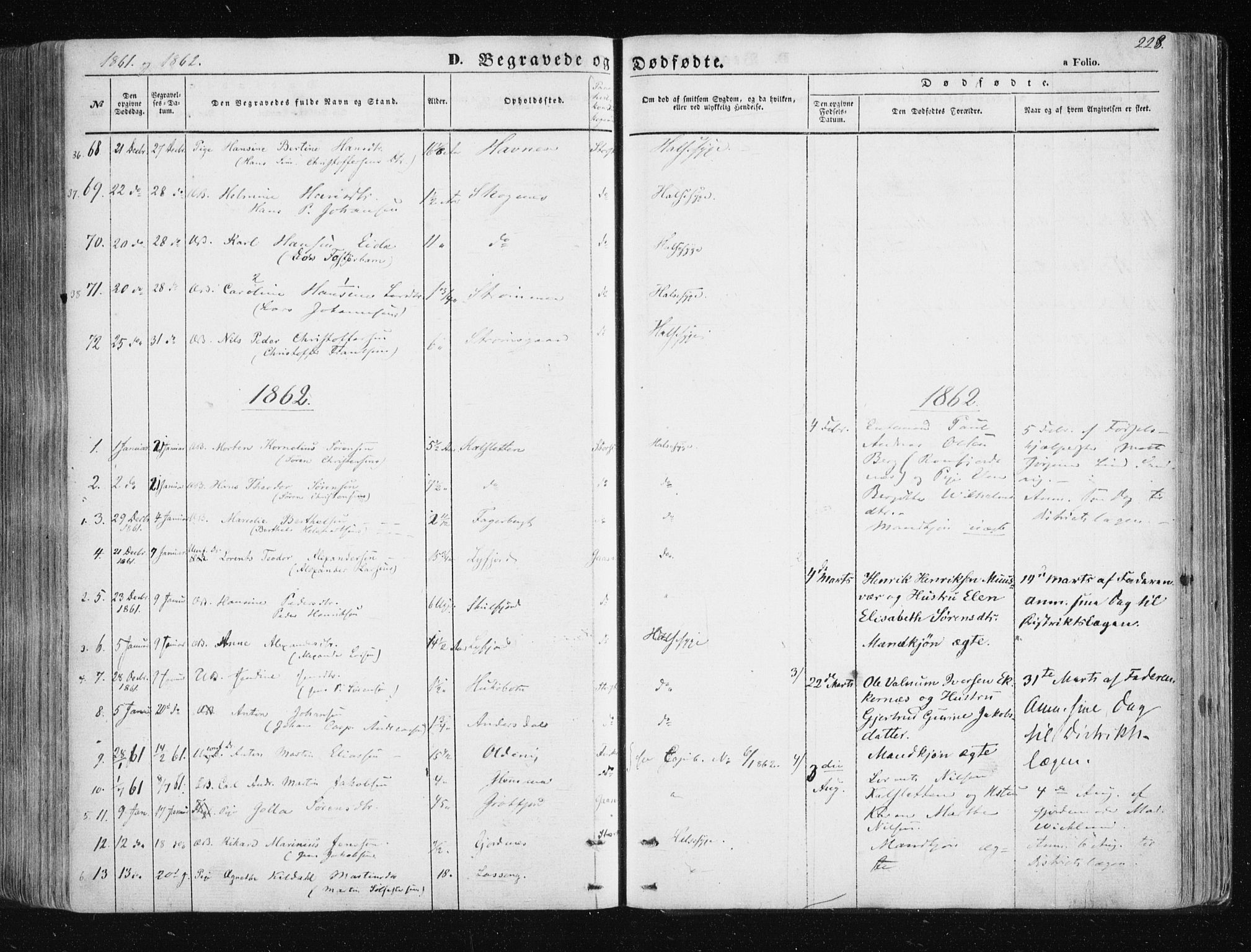 Tromsøysund sokneprestkontor, SATØ/S-1304/G/Ga/L0001kirke: Parish register (official) no. 1, 1856-1867, p. 228