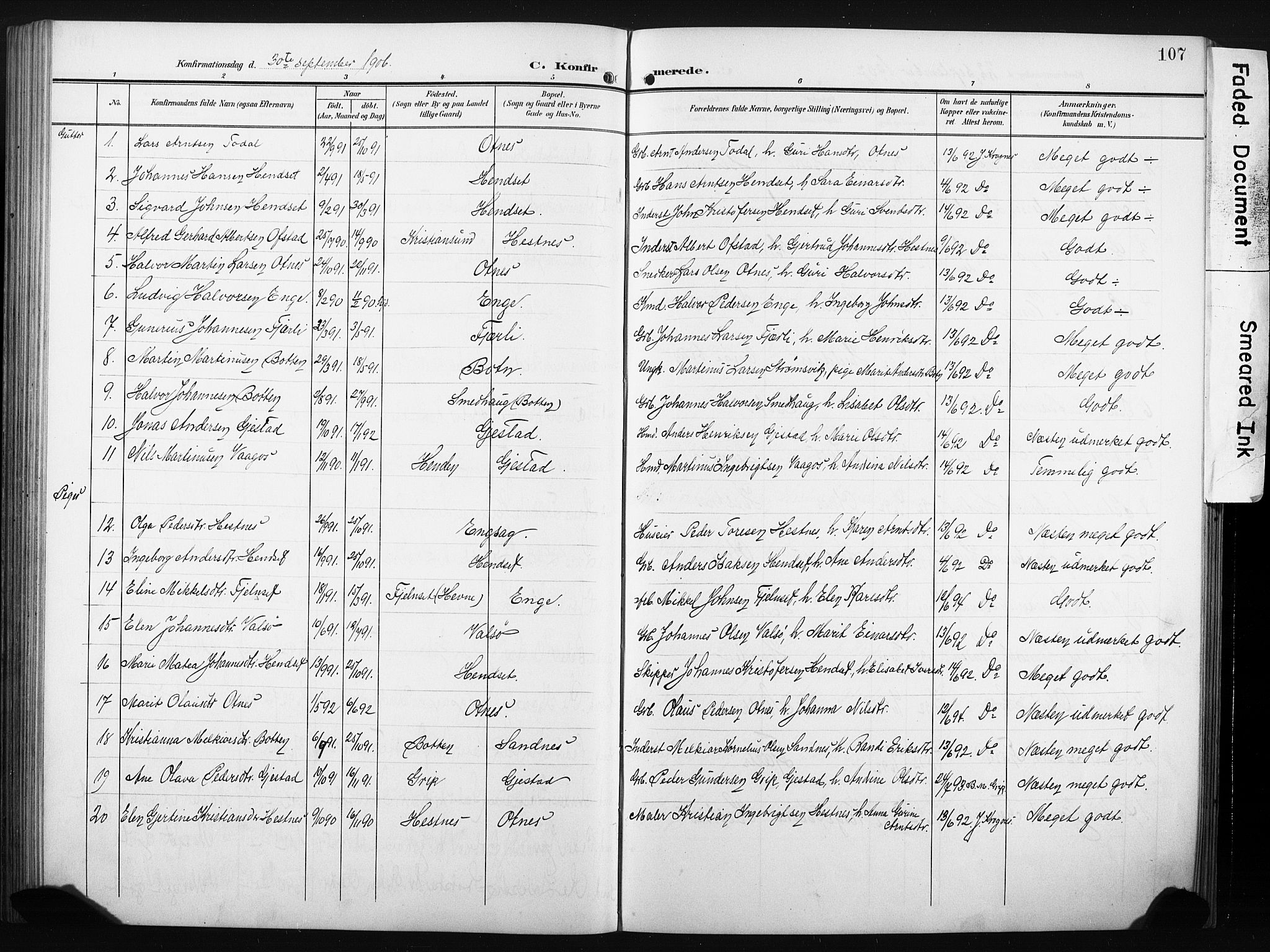 Ministerialprotokoller, klokkerbøker og fødselsregistre - Møre og Romsdal, AV/SAT-A-1454/580/L0927: Parish register (copy) no. 580C02, 1904-1932, p. 107