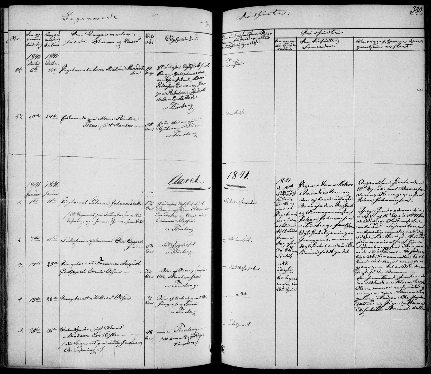 Tønsberg kirkebøker, AV/SAKO-A-330/F/Fa/L0006: Parish register (official) no. I 6, 1836-1844, p. 380