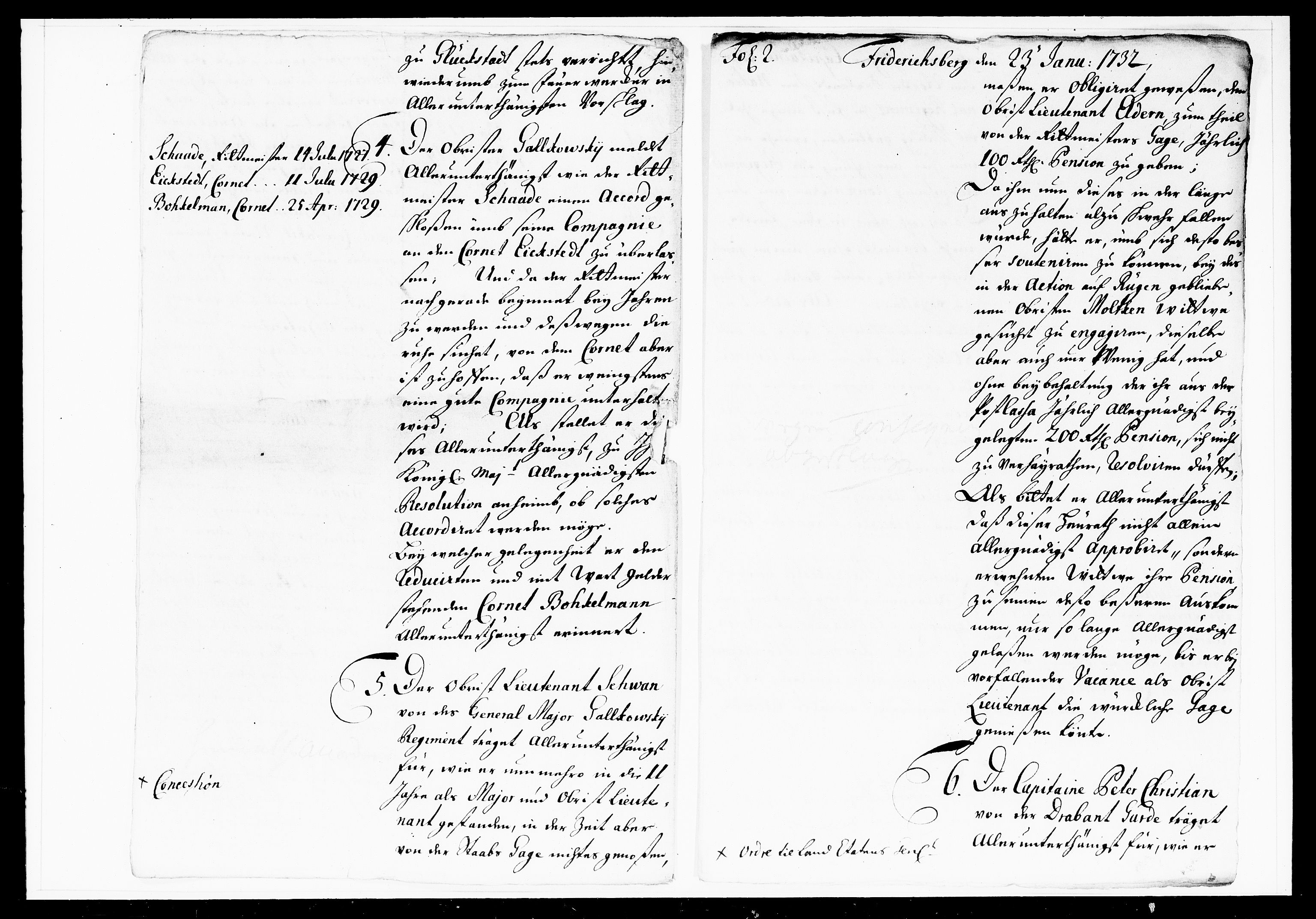 Krigskollegiet, Krigskancelliet, DRA/A-0006/-/1103-1107: Refererede sager, 1732, p. 30