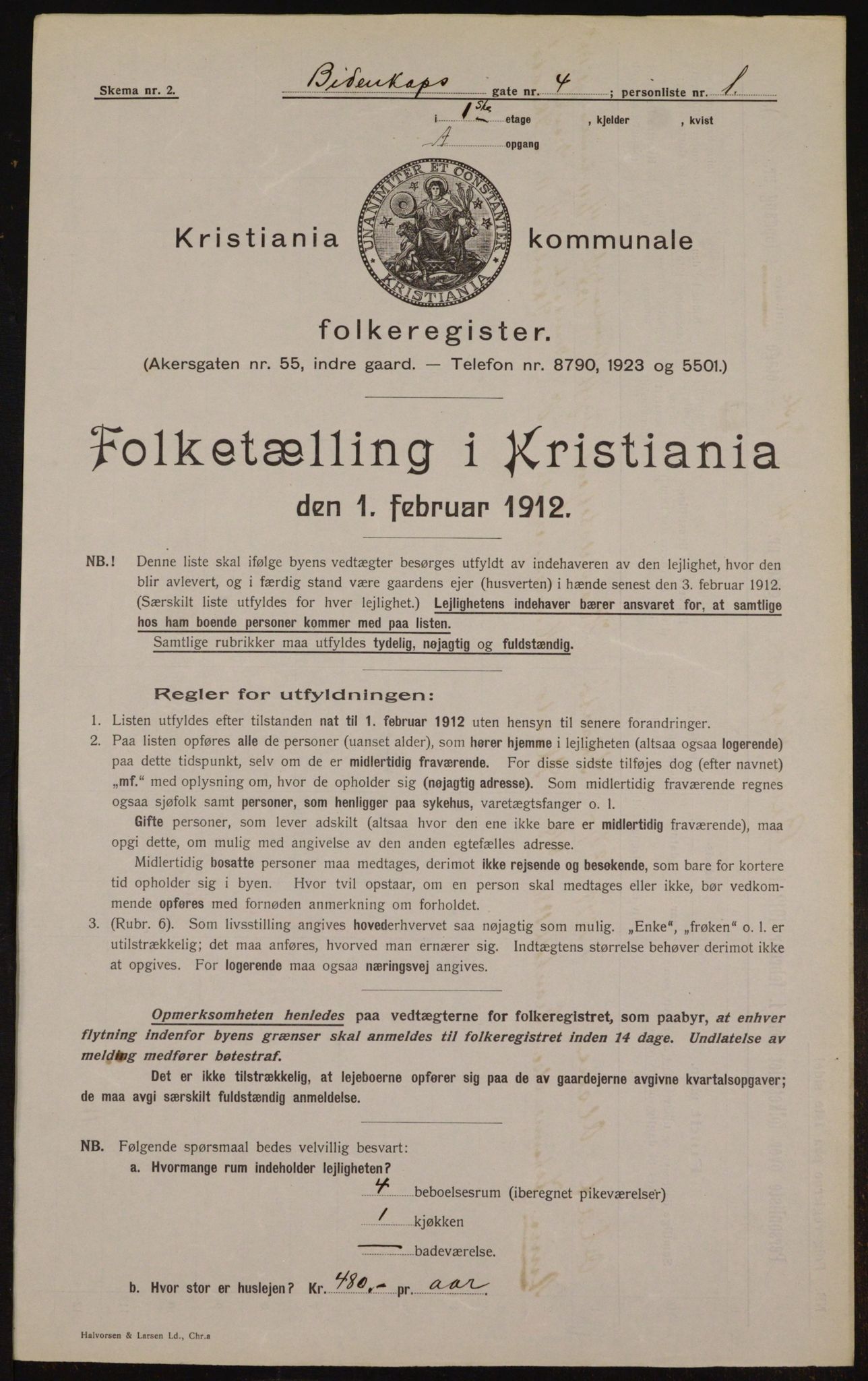OBA, Municipal Census 1912 for Kristiania, 1912, p. 4776