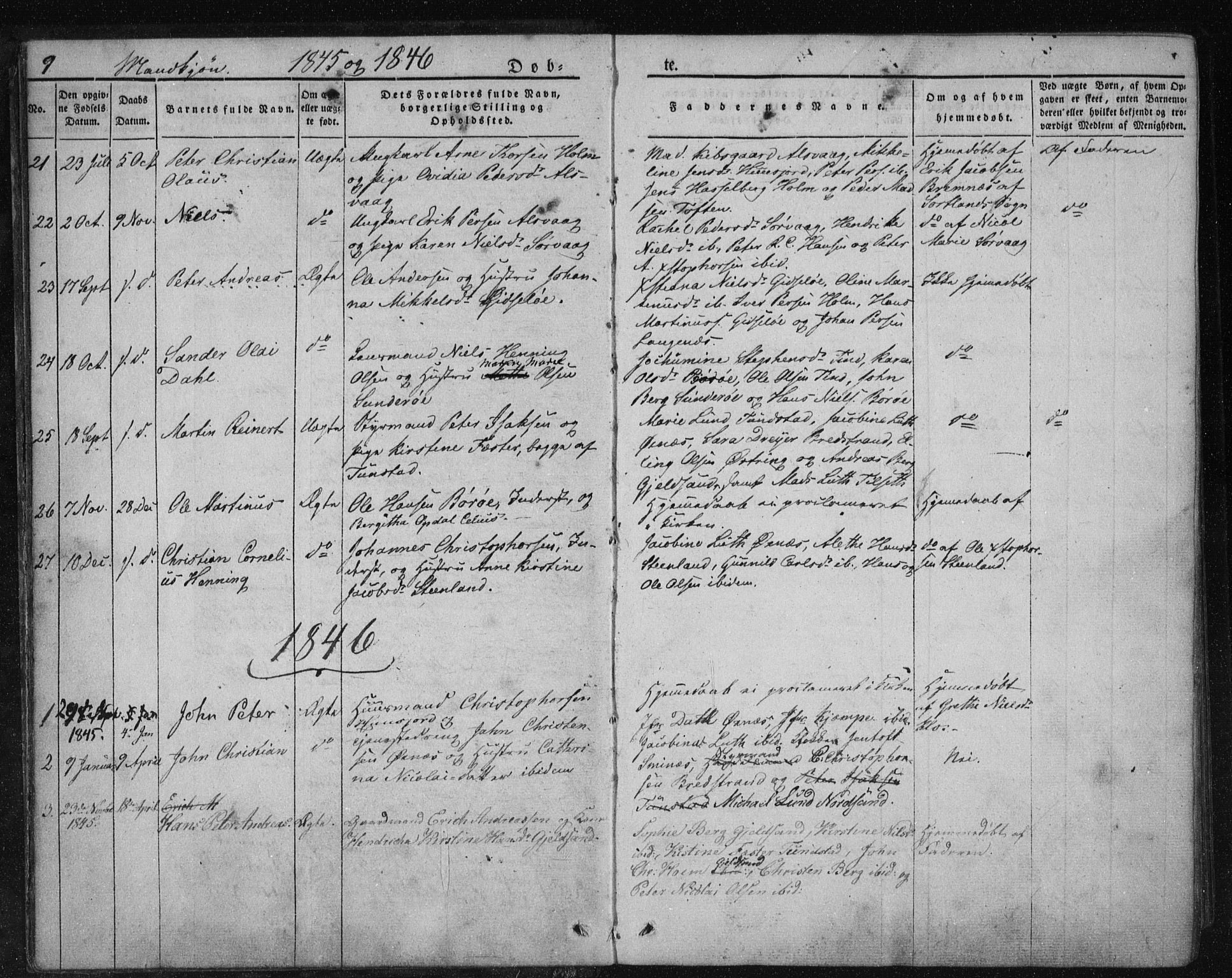 Ministerialprotokoller, klokkerbøker og fødselsregistre - Nordland, SAT/A-1459/893/L1332: Parish register (official) no. 893A05, 1841-1858, p. 9