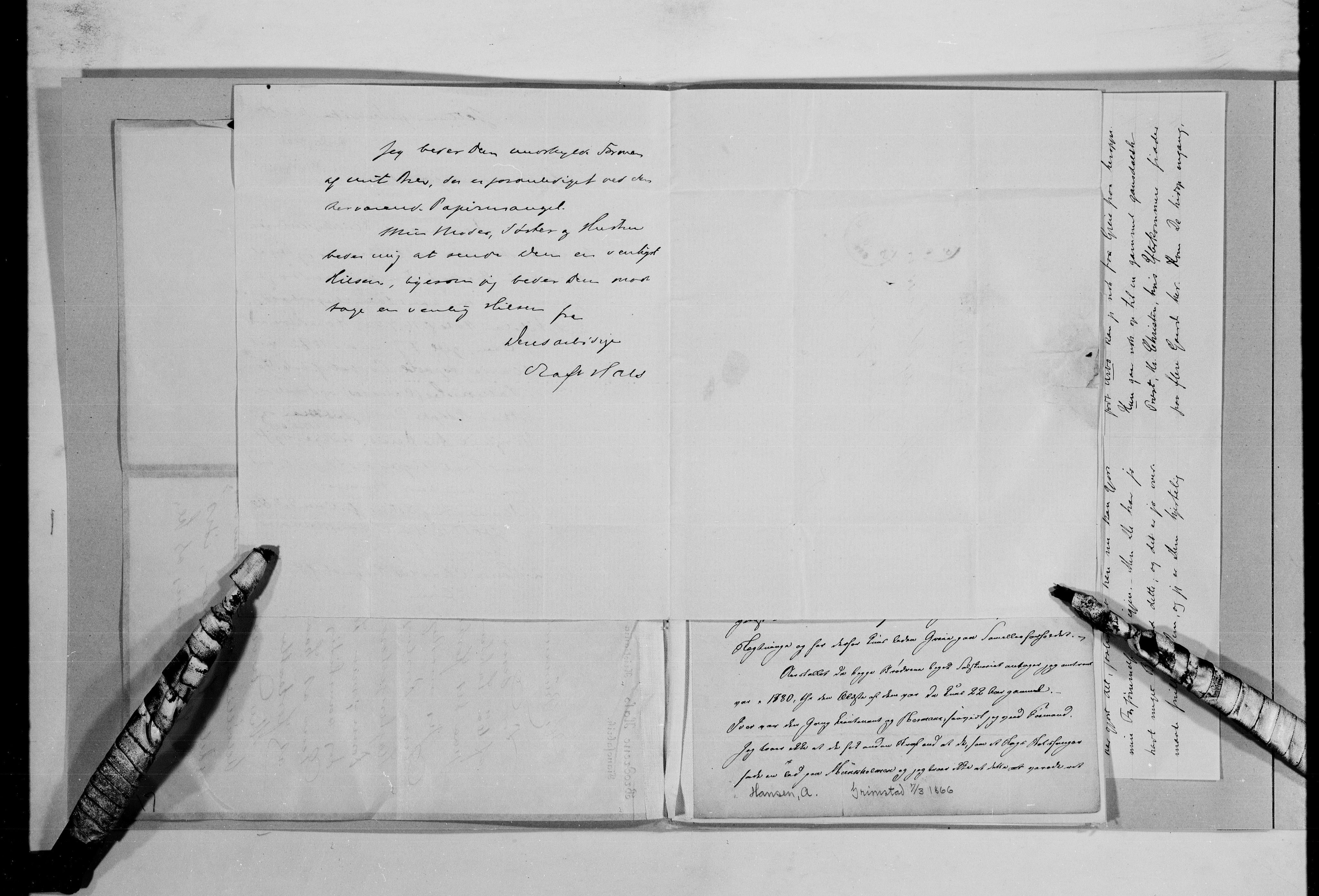 Lassens samlinger, AV/RA-PA-0051/G/L0098: Alfabetisk ordnede brev til Wilhelm Lassen: Hagemann - Jørgensen, 1815-1907, p. 27