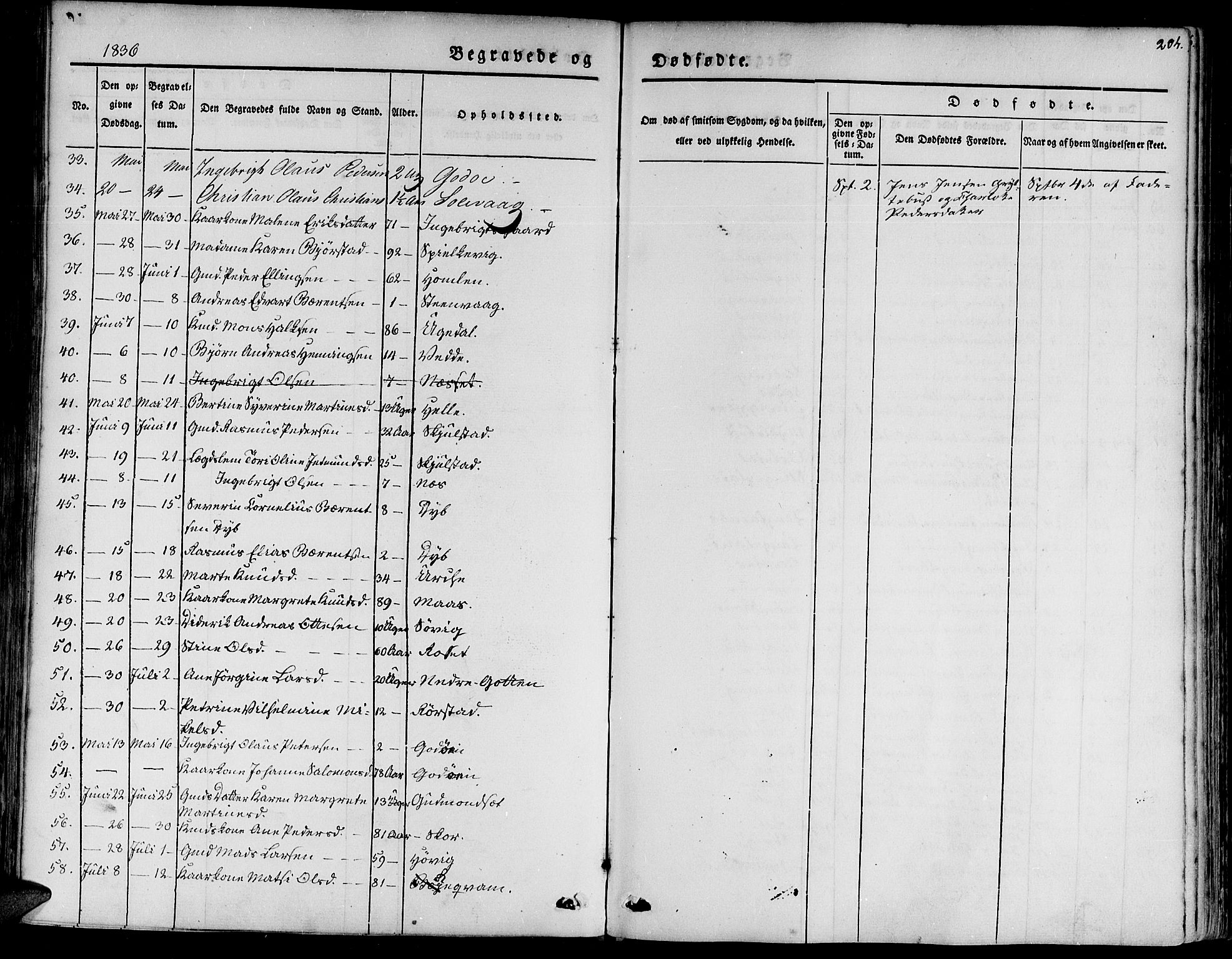 Ministerialprotokoller, klokkerbøker og fødselsregistre - Møre og Romsdal, SAT/A-1454/528/L0395: Parish register (official) no. 528A06, 1828-1839, p. 204