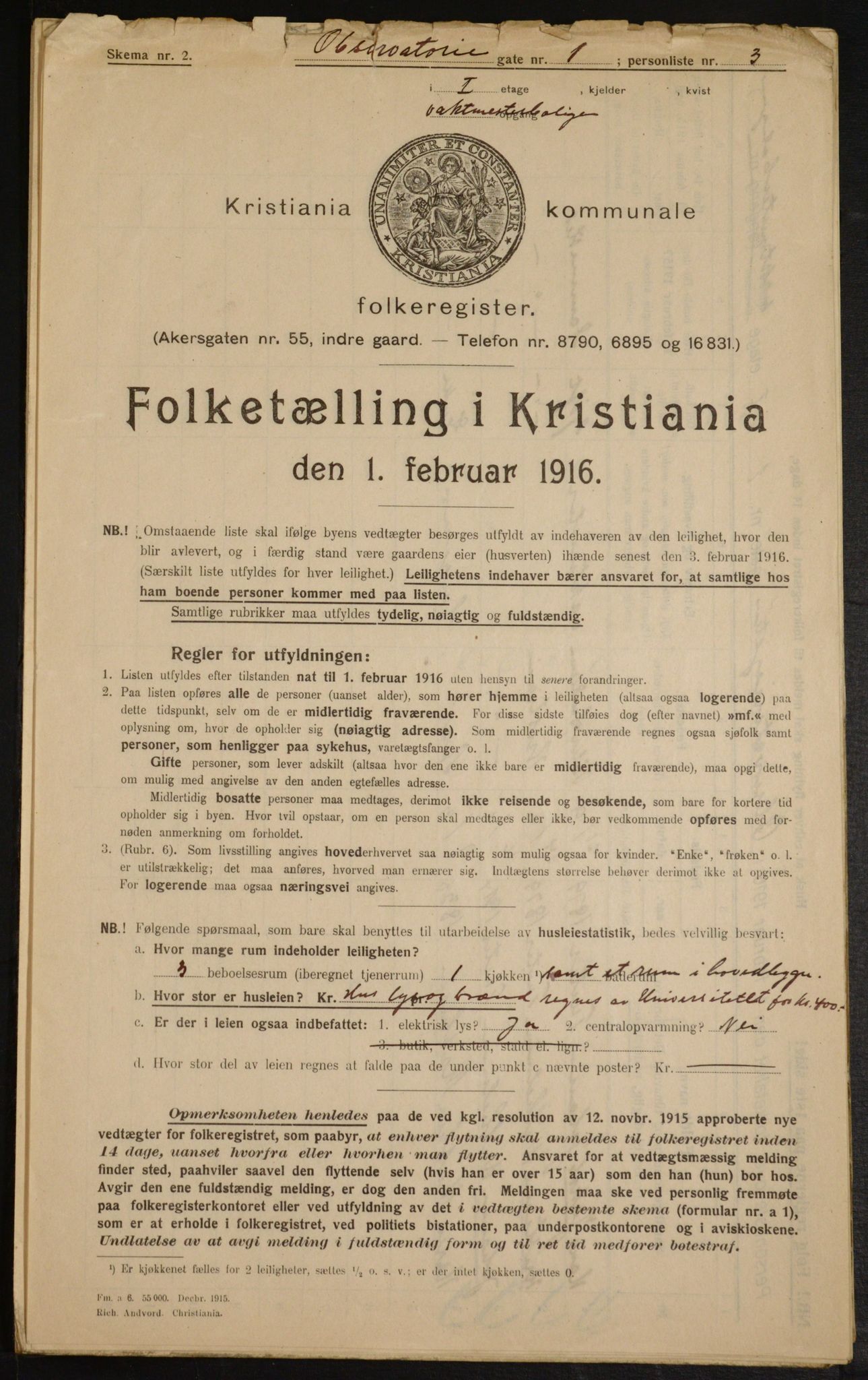 OBA, Municipal Census 1916 for Kristiania, 1916, p. 75914