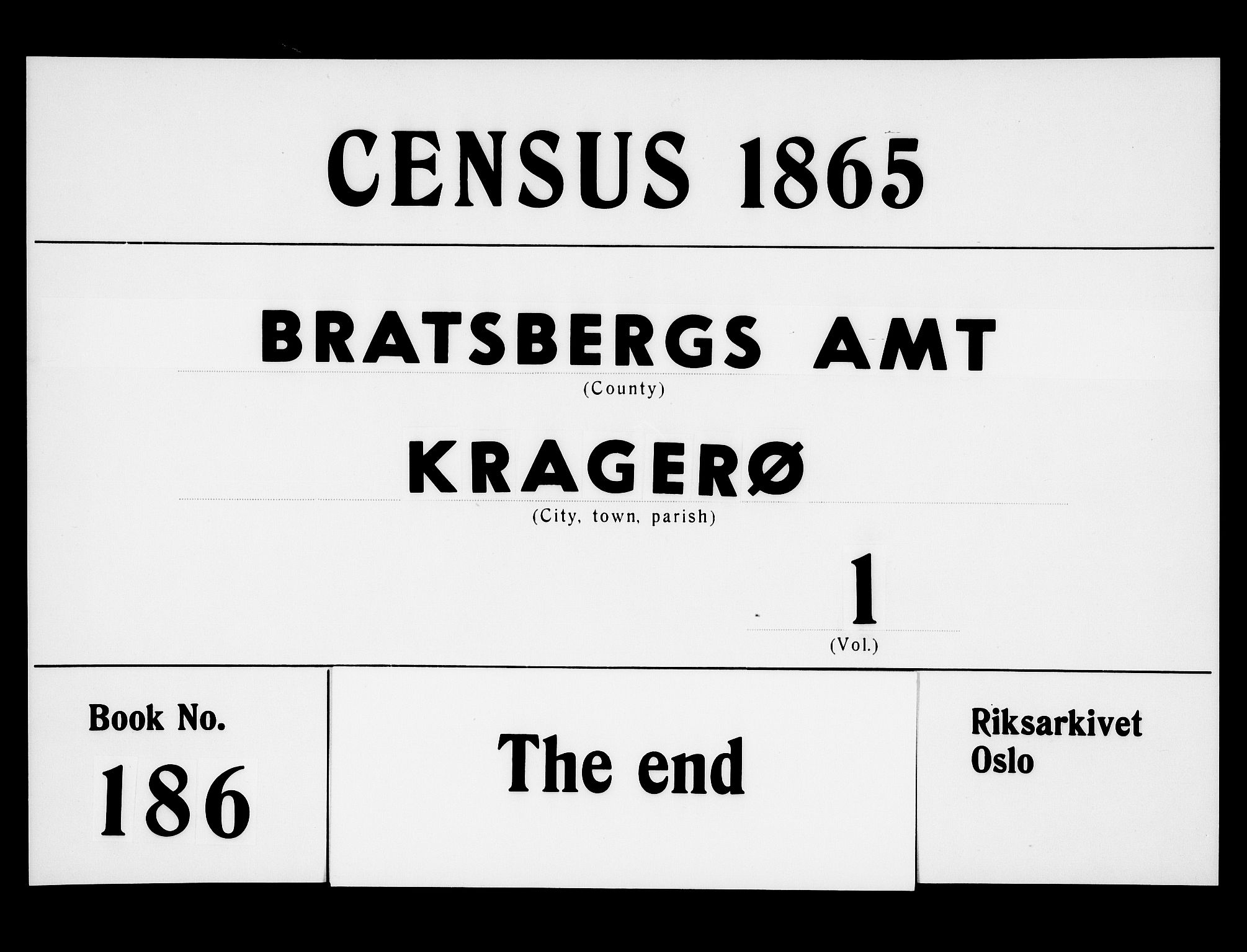 RA, 1865 census for Kragerø/Kragerø, 1865, p. 610