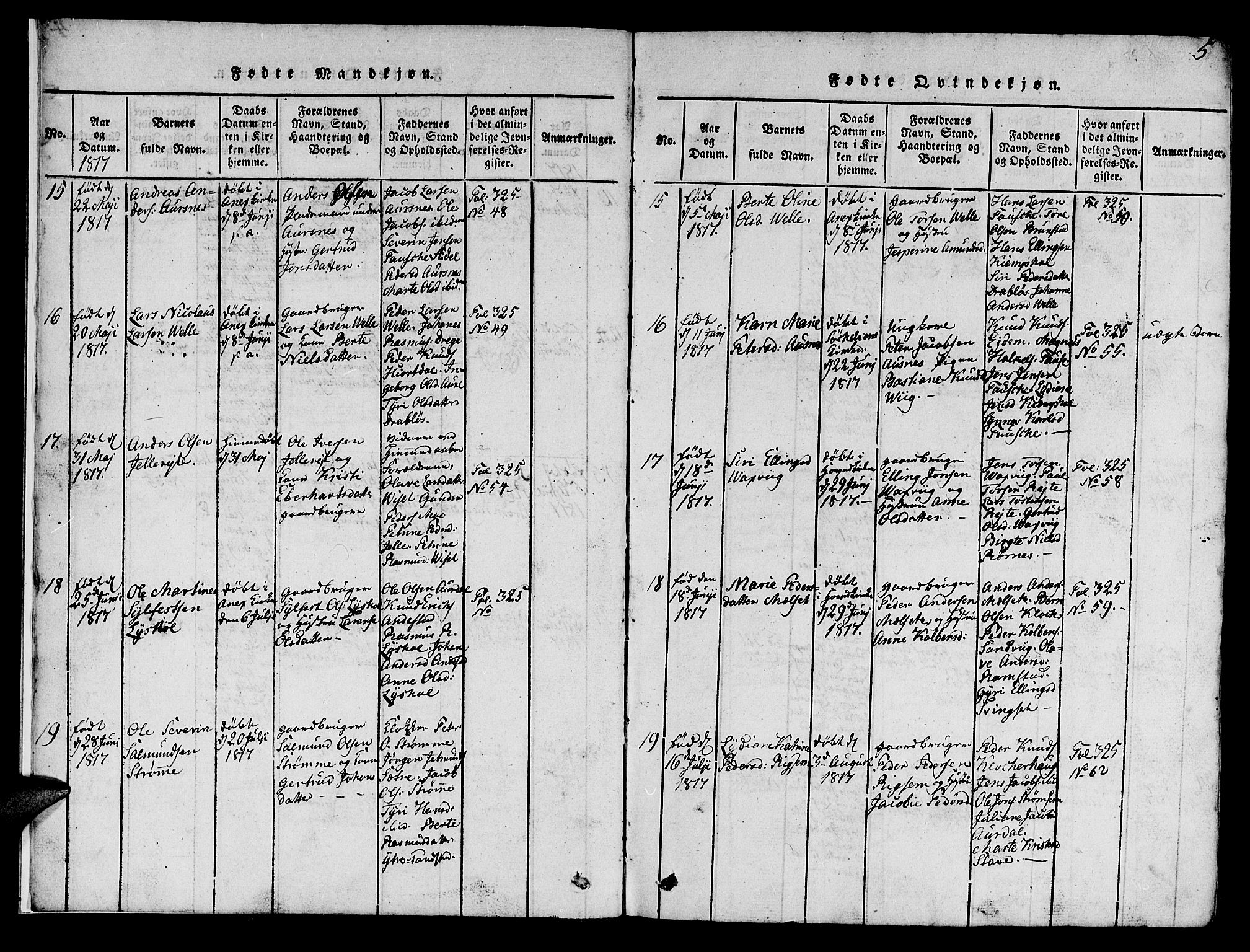 Ministerialprotokoller, klokkerbøker og fødselsregistre - Møre og Romsdal, AV/SAT-A-1454/522/L0322: Parish register (copy) no. 522C01, 1816-1830, p. 5