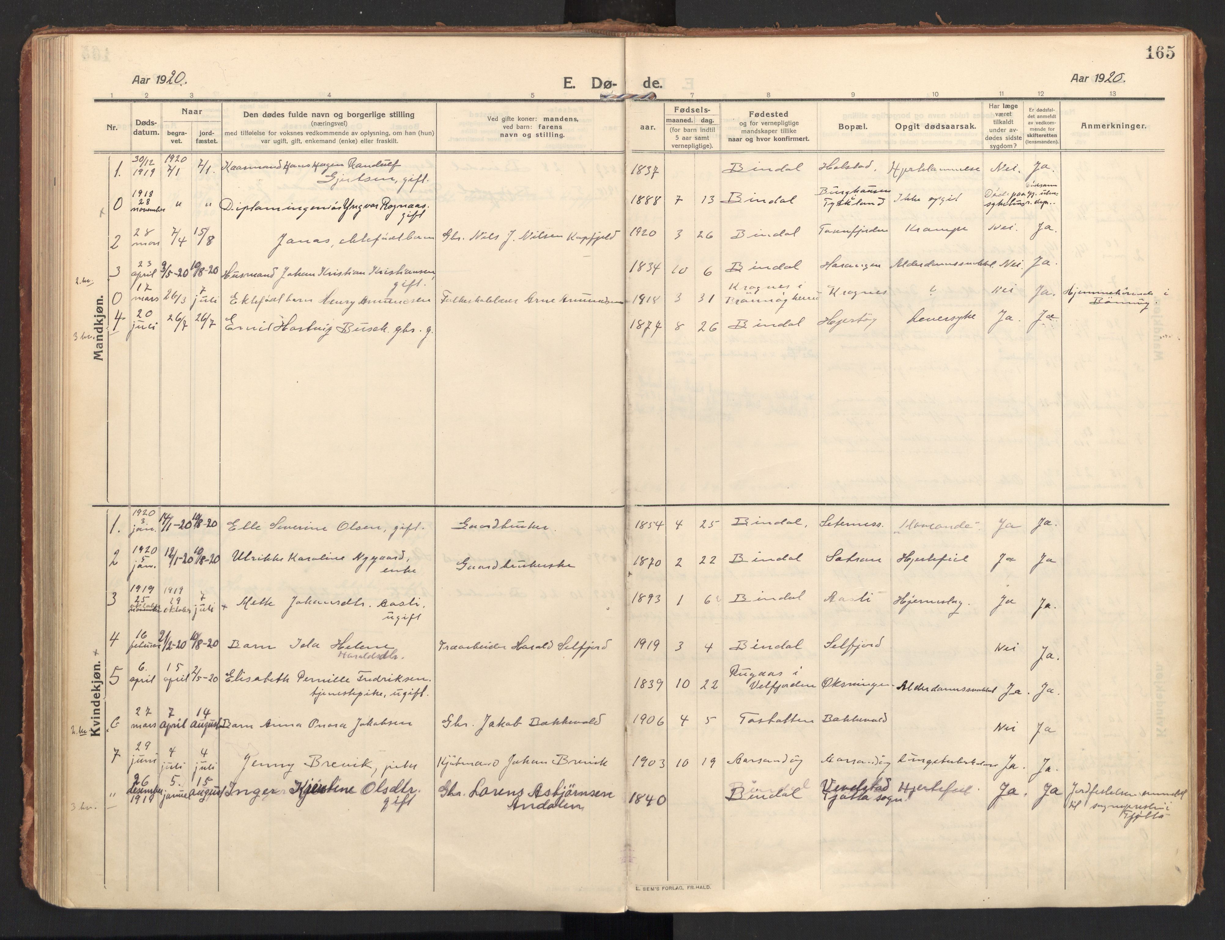 Ministerialprotokoller, klokkerbøker og fødselsregistre - Nordland, SAT/A-1459/810/L0156: Parish register (official) no. 810A15, 1915-1930, p. 165